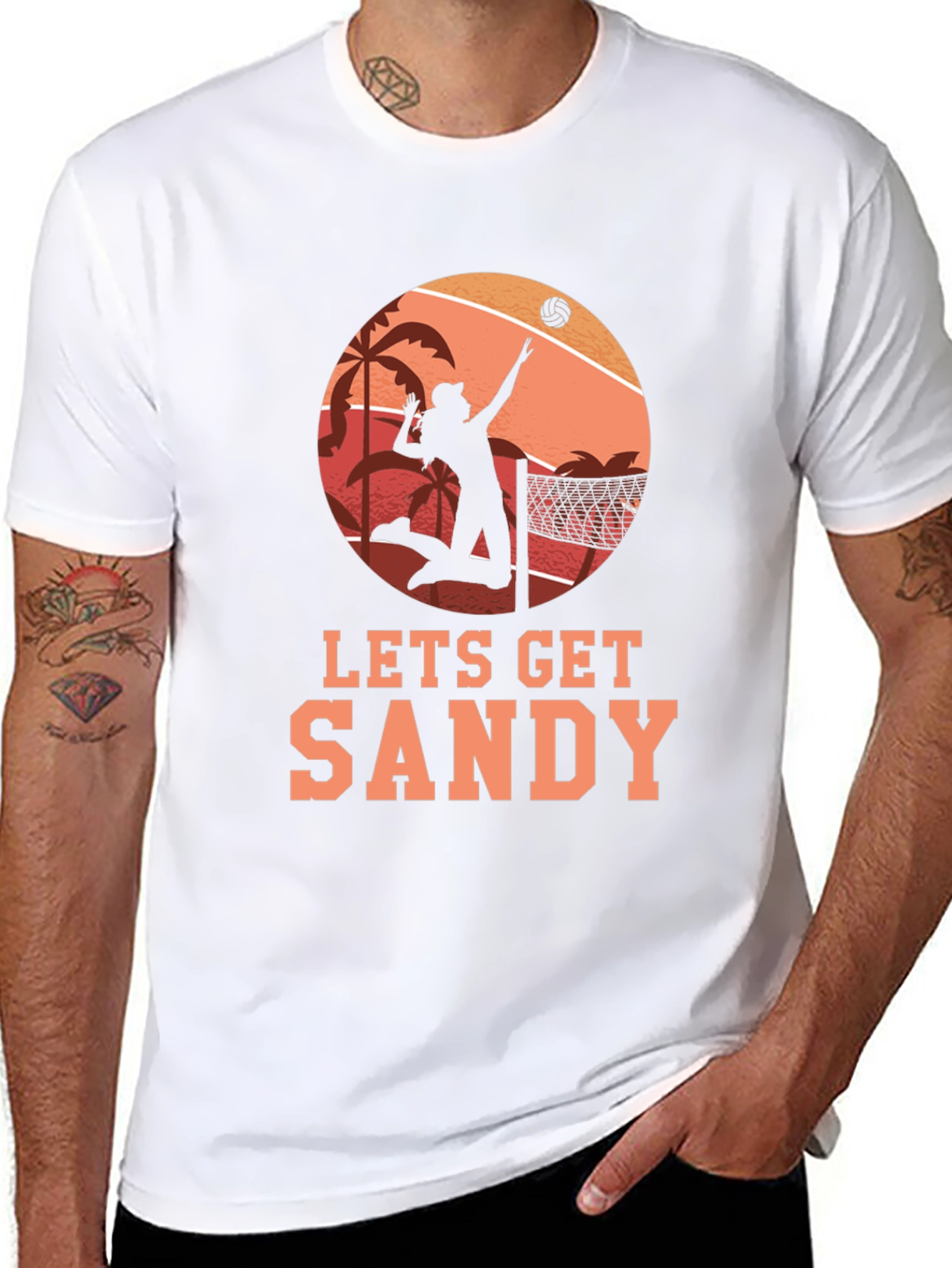Lets Get Sandy Beach Volleyball T-Shirt