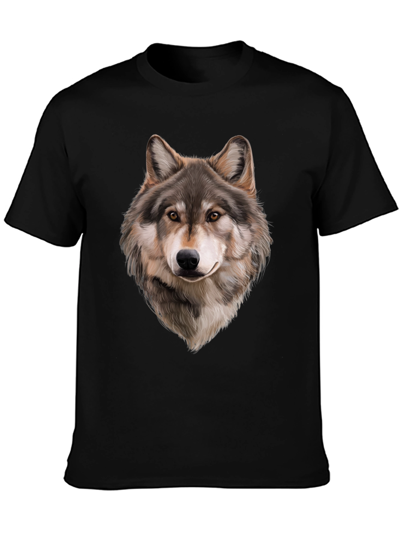 Wolf Graphic T-Shirt - Mens Black Animal Tee