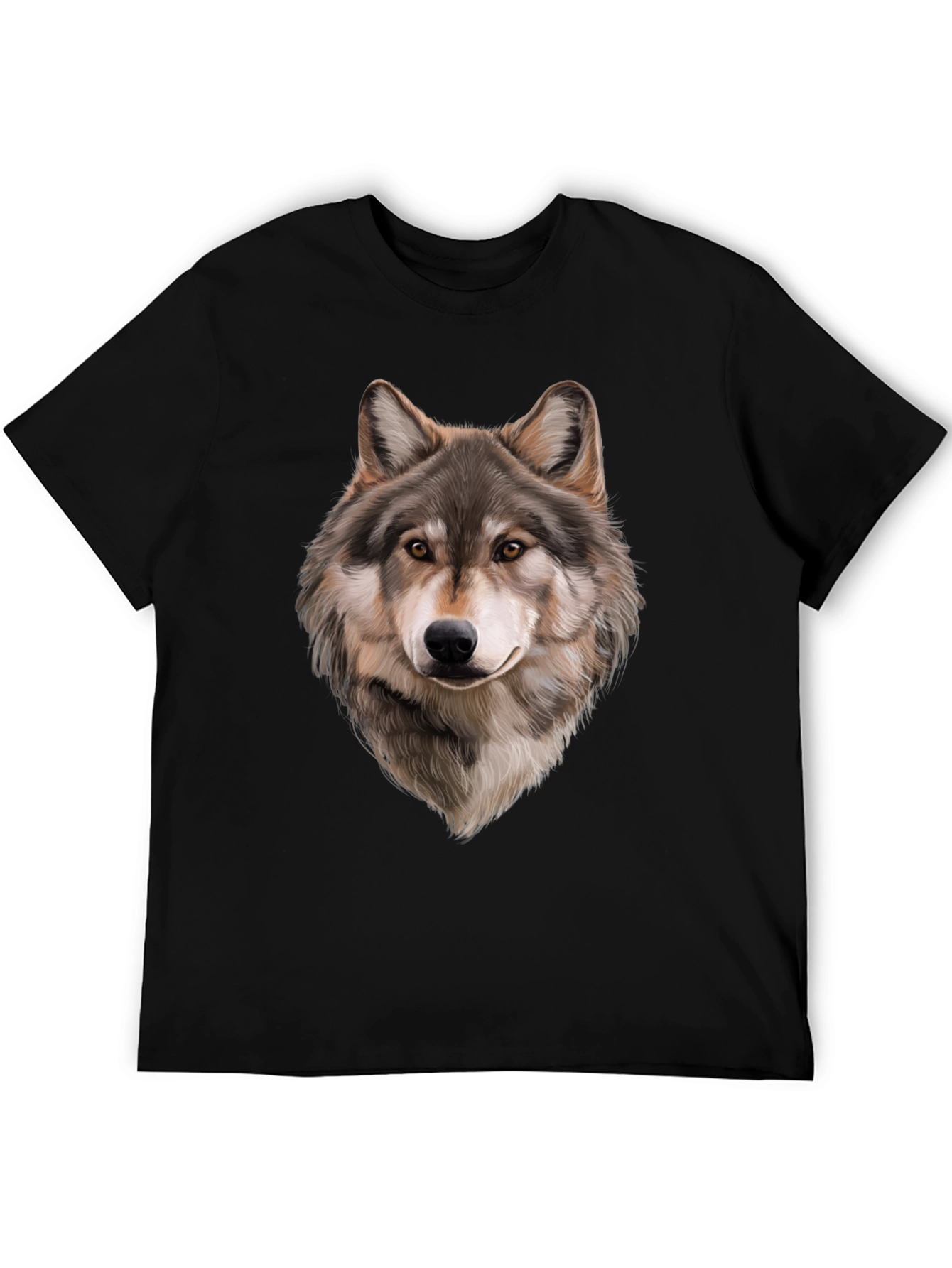 Wolf Graphic T-Shirt - Mens Black Animal Tee