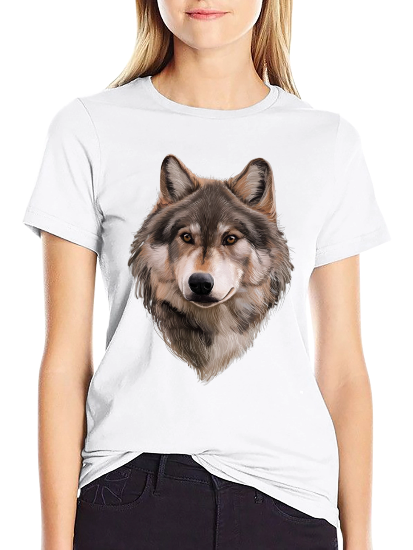 Wolf Graphic T-Shirt - Mens Black Animal Tee