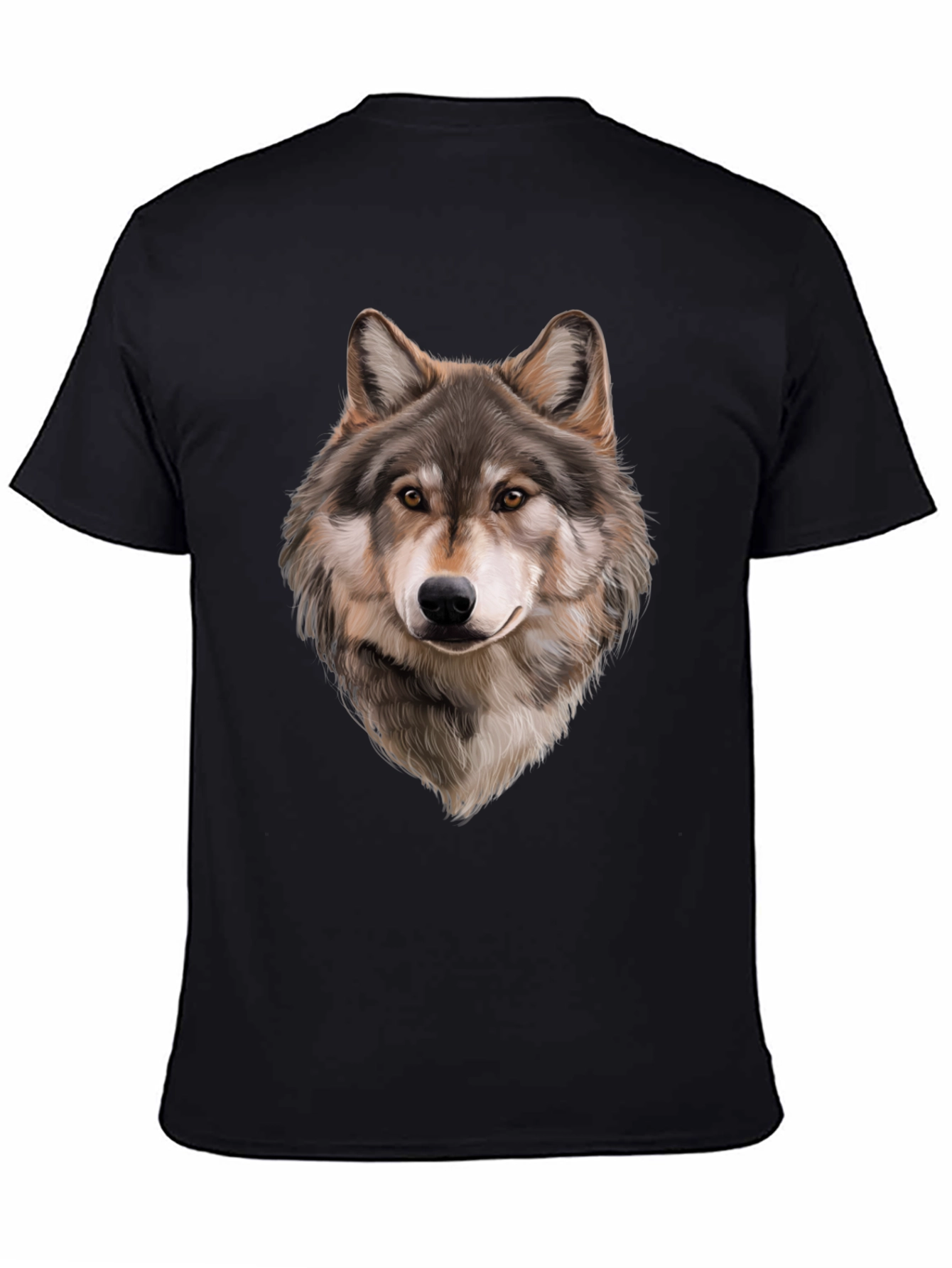 Wolf Graphic T-Shirt - Mens Black Animal Tee