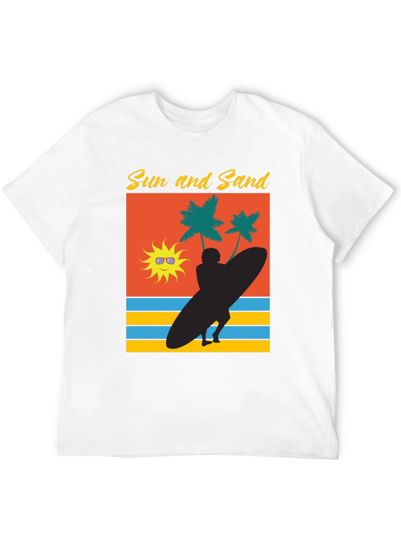 Sun & Sand Surfer Graphic Tee - Black