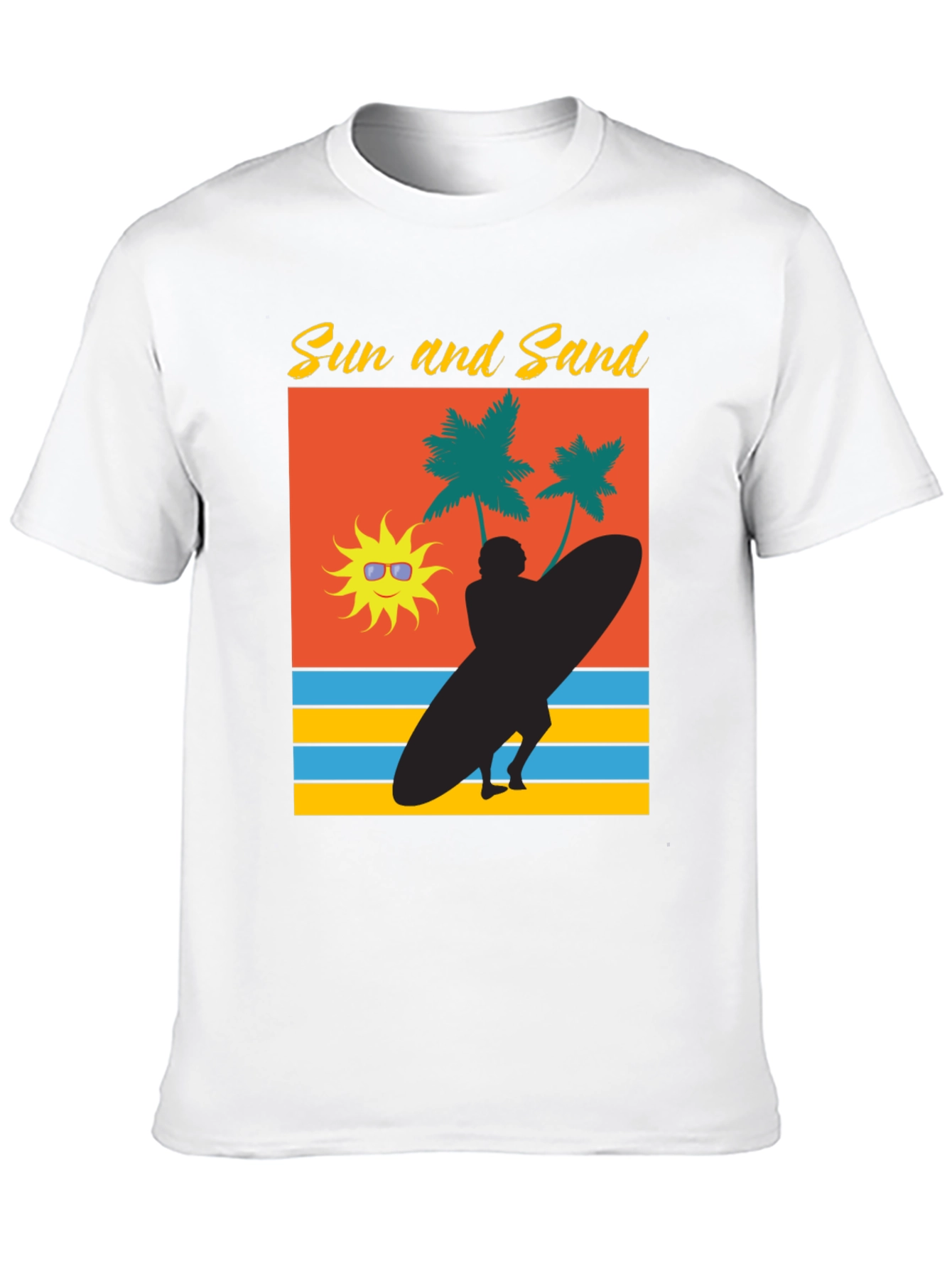 Sun & Sand Surfer Graphic Tee - Black