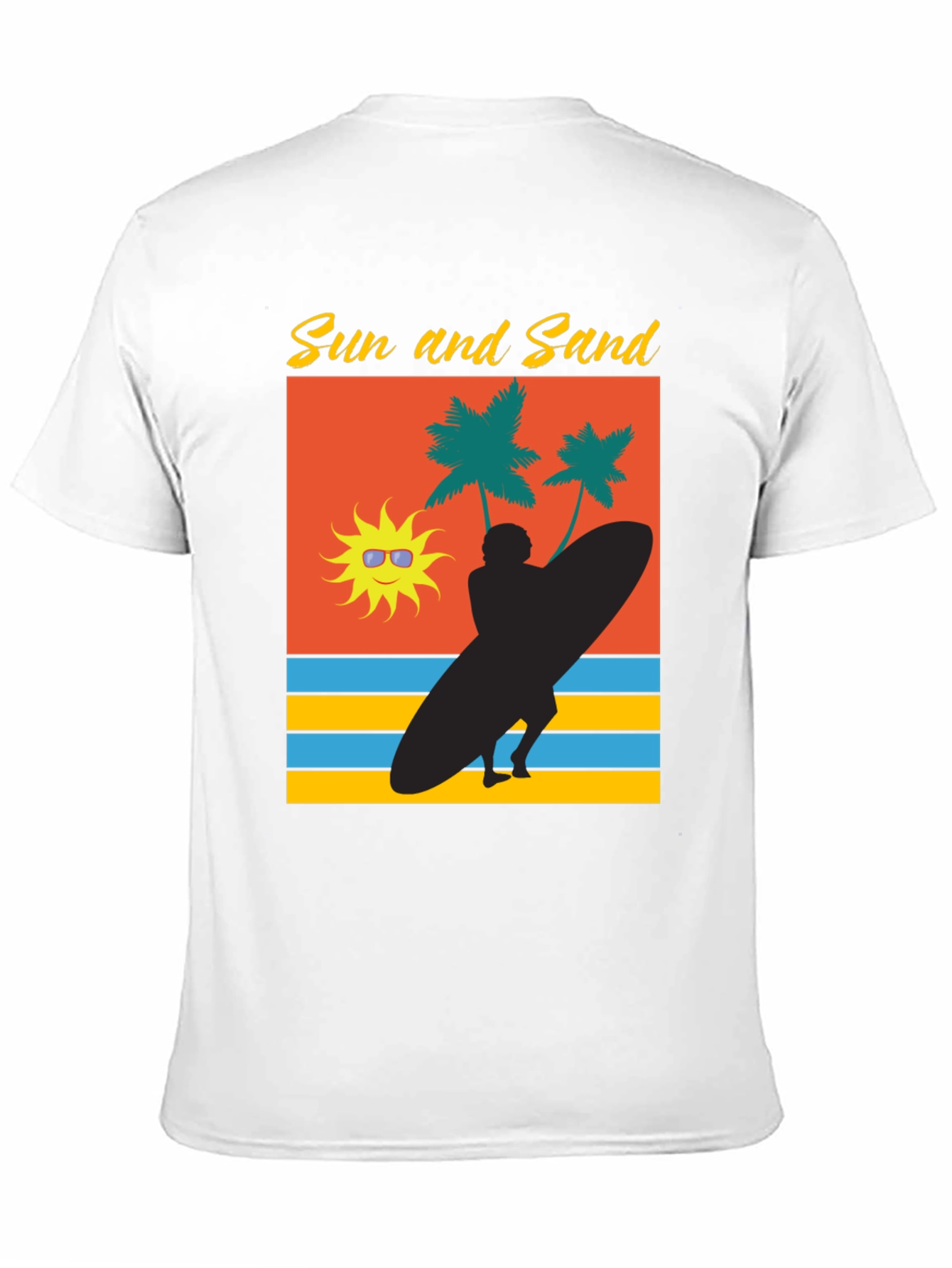 Sun & Sand Surfer Graphic Tee - Black
