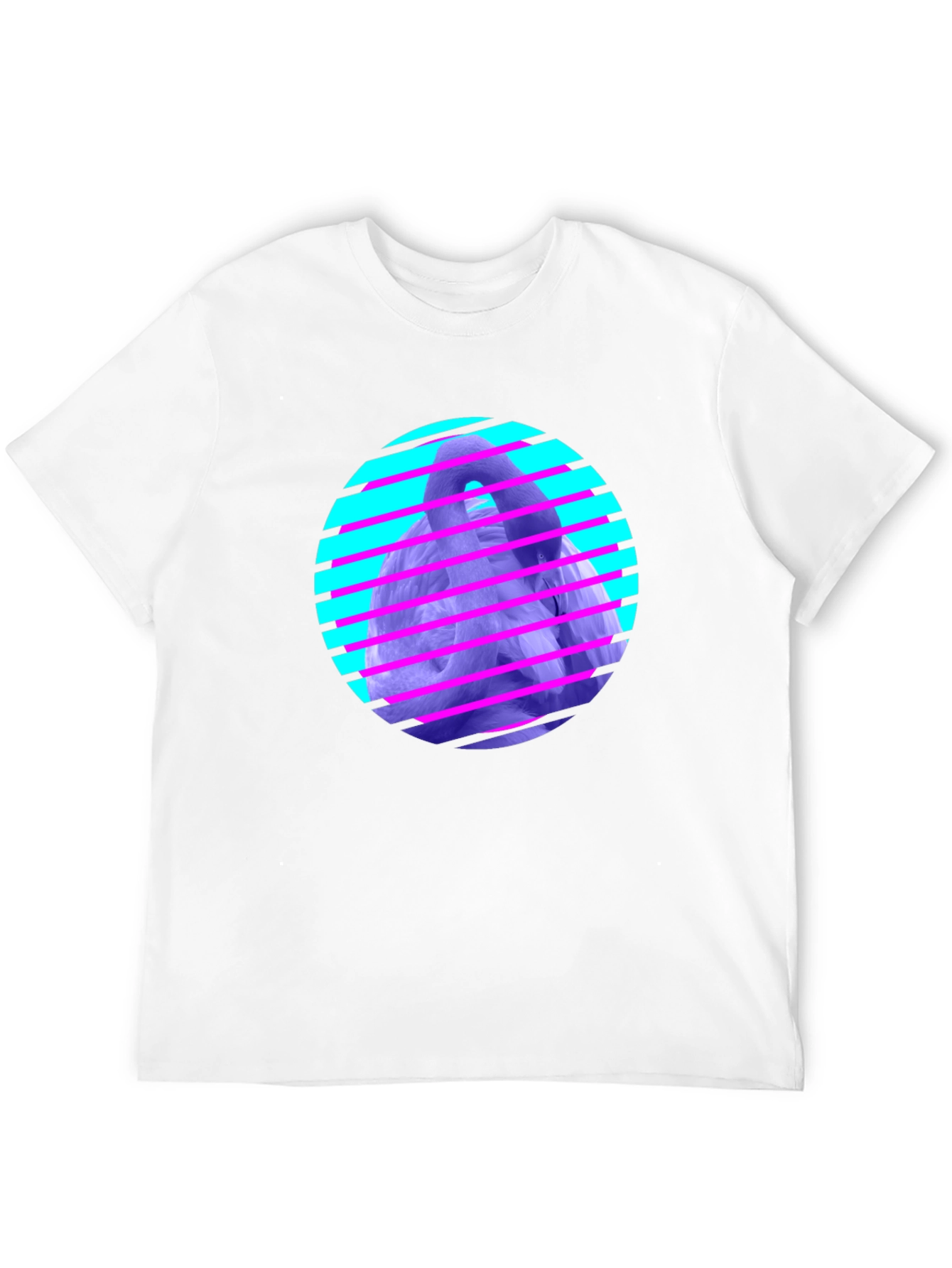 Retro Wave Gorilla Graphic Tee - Black Cotton