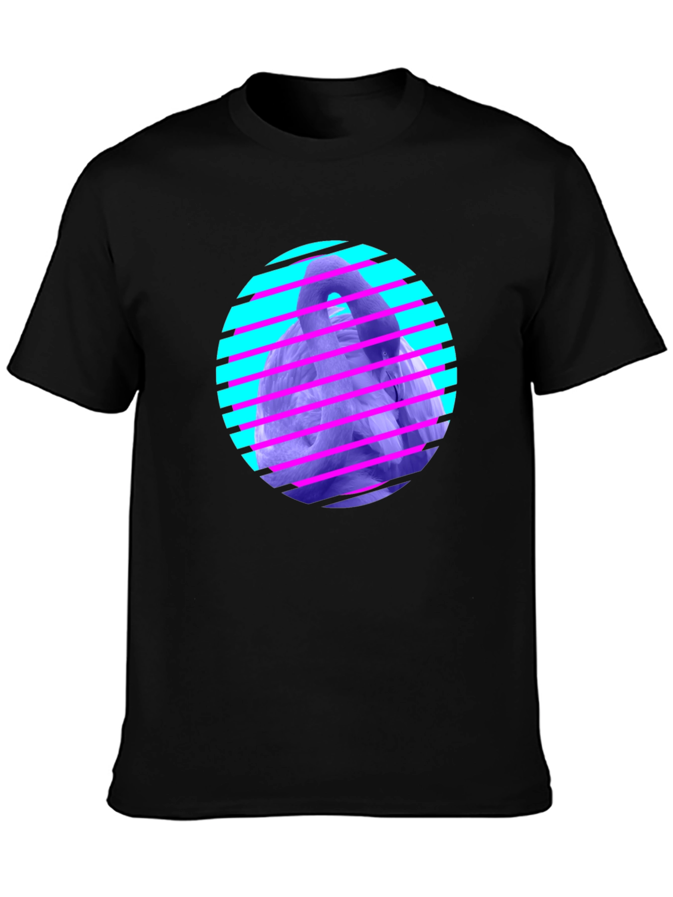 Retro Wave Gorilla Graphic Tee - Black Cotton