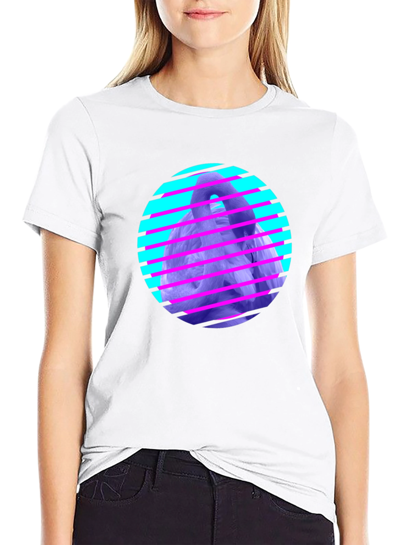 Retro Wave Gorilla Graphic Tee - Black Cotton