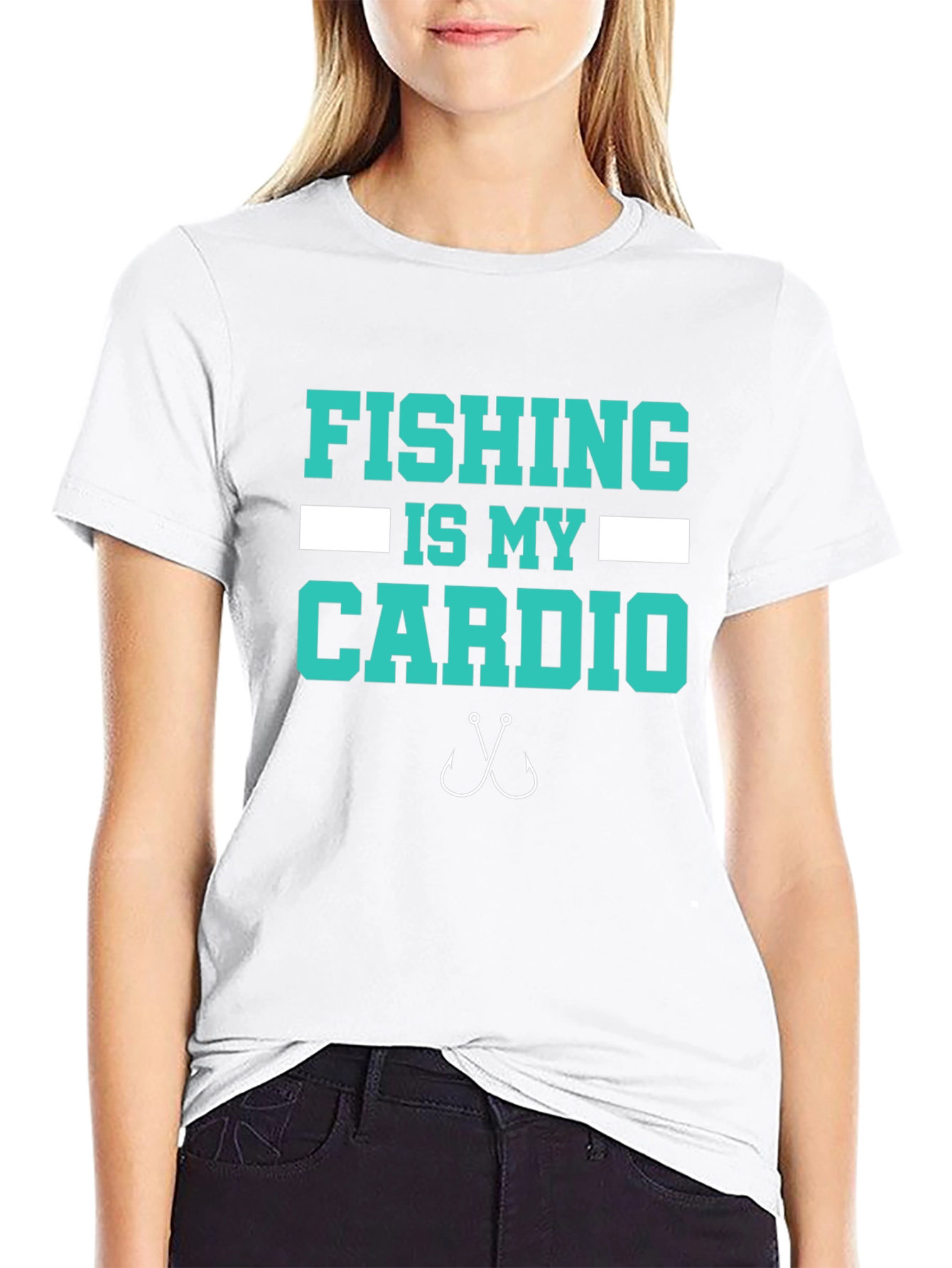 Fishing Is My Cardio T-Shirt - Black Cotton Tee