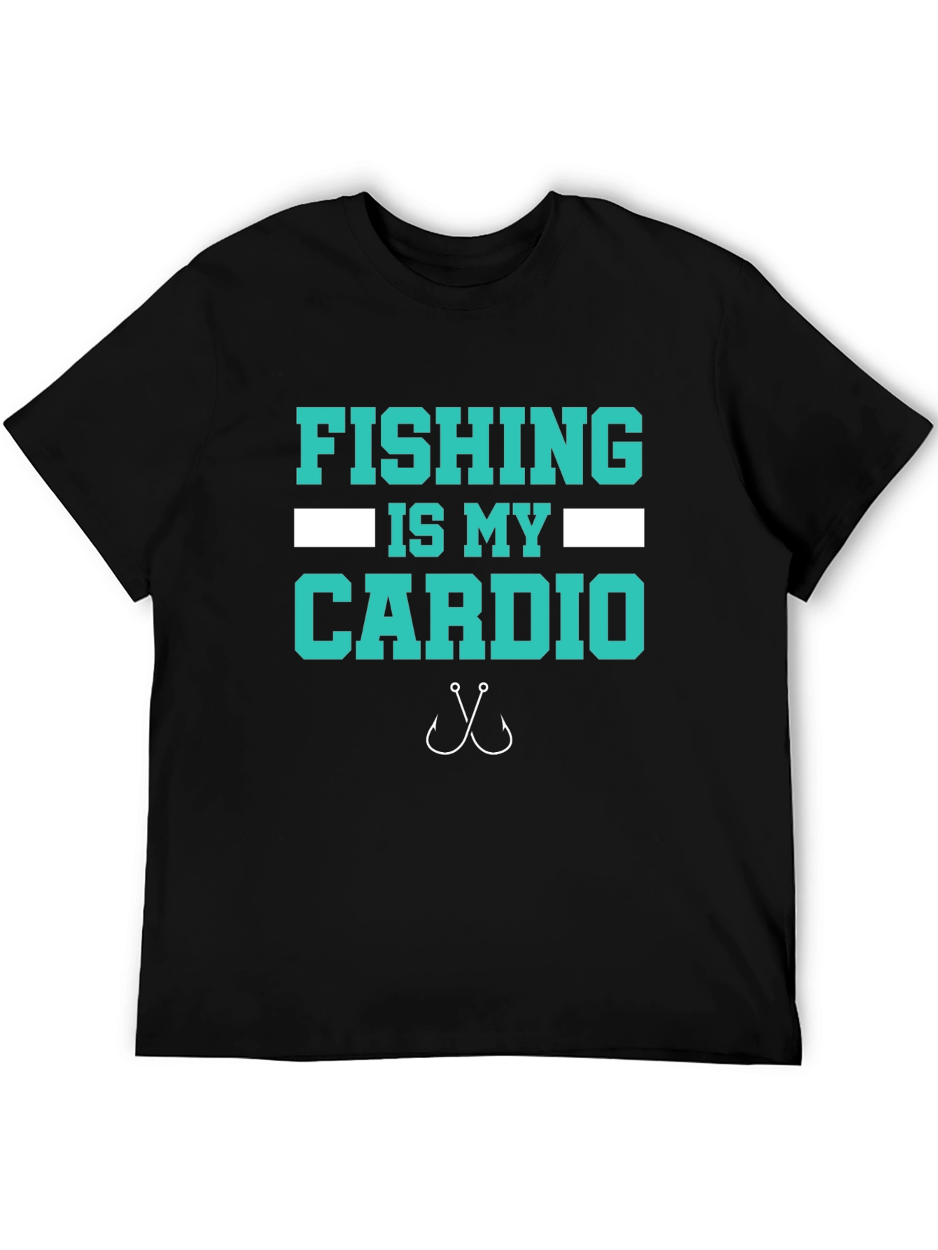 Fishing Is My Cardio T-Shirt - Black Cotton Tee