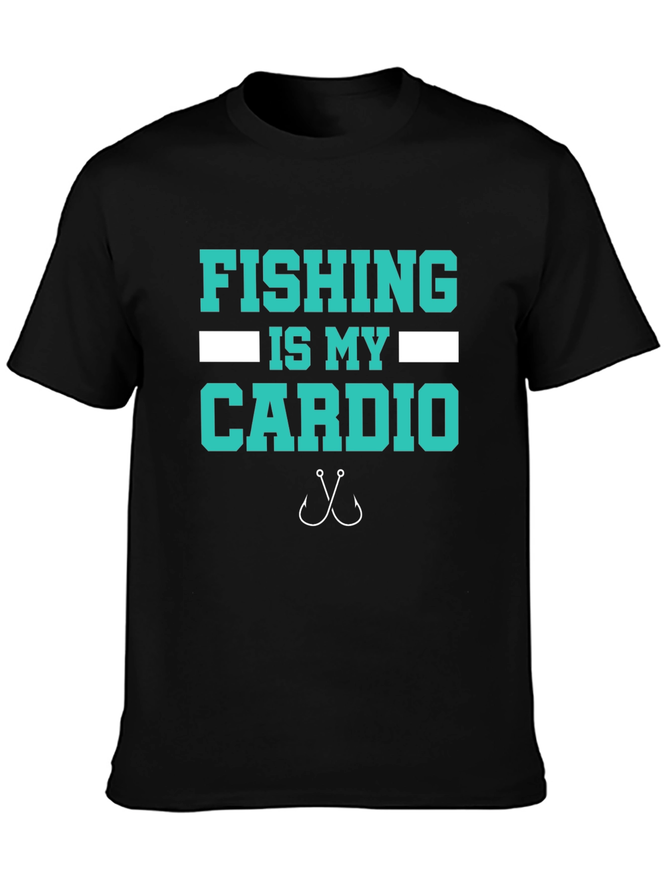 Fishing Is My Cardio T-Shirt - Black Cotton Tee