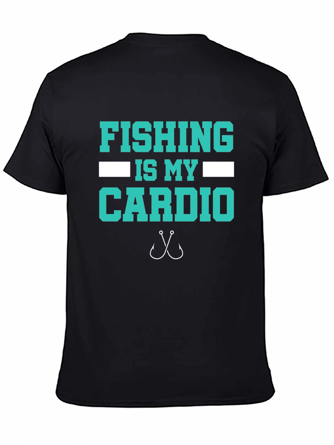 Fishing Is My Cardio T-Shirt - Black Cotton Tee