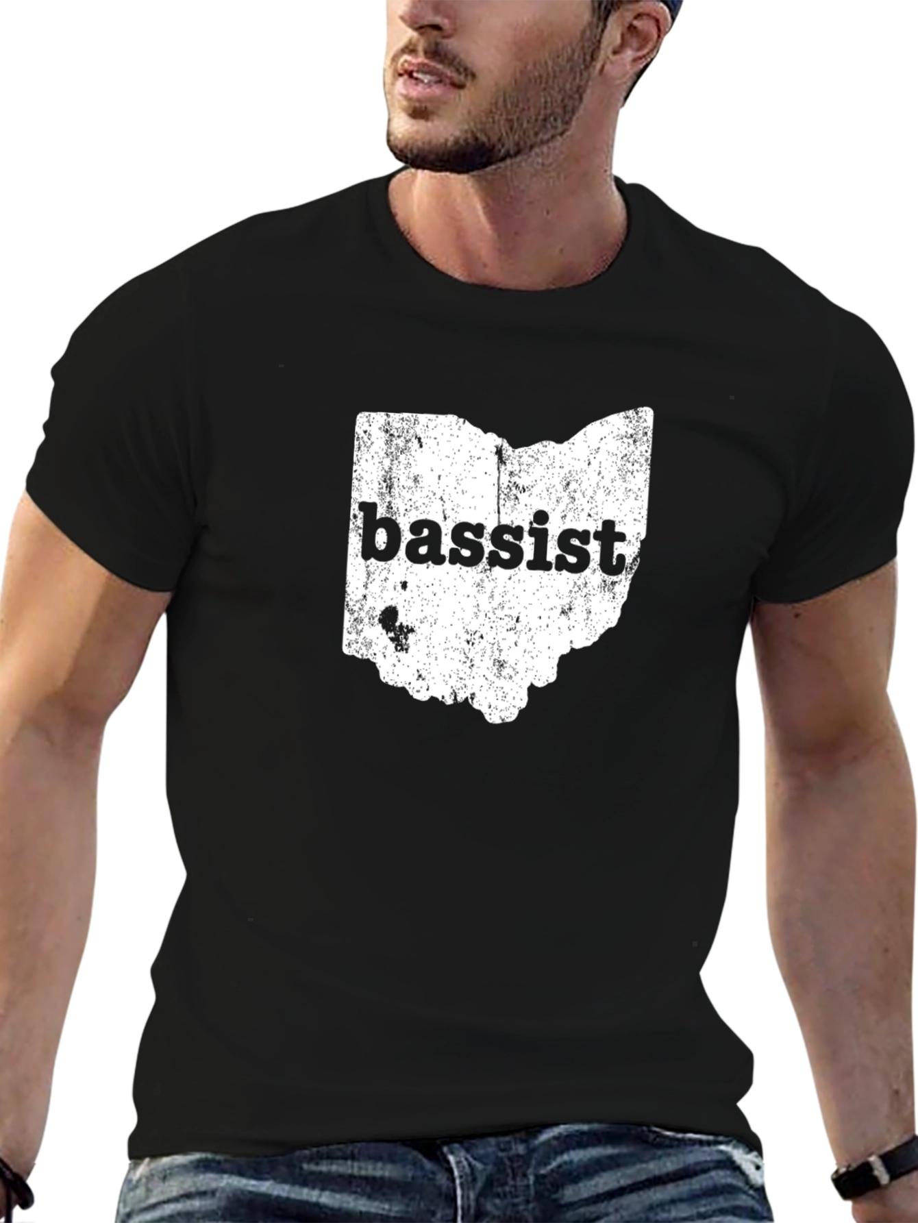 Ohio Bassist Distressed Graphic Tee - Black