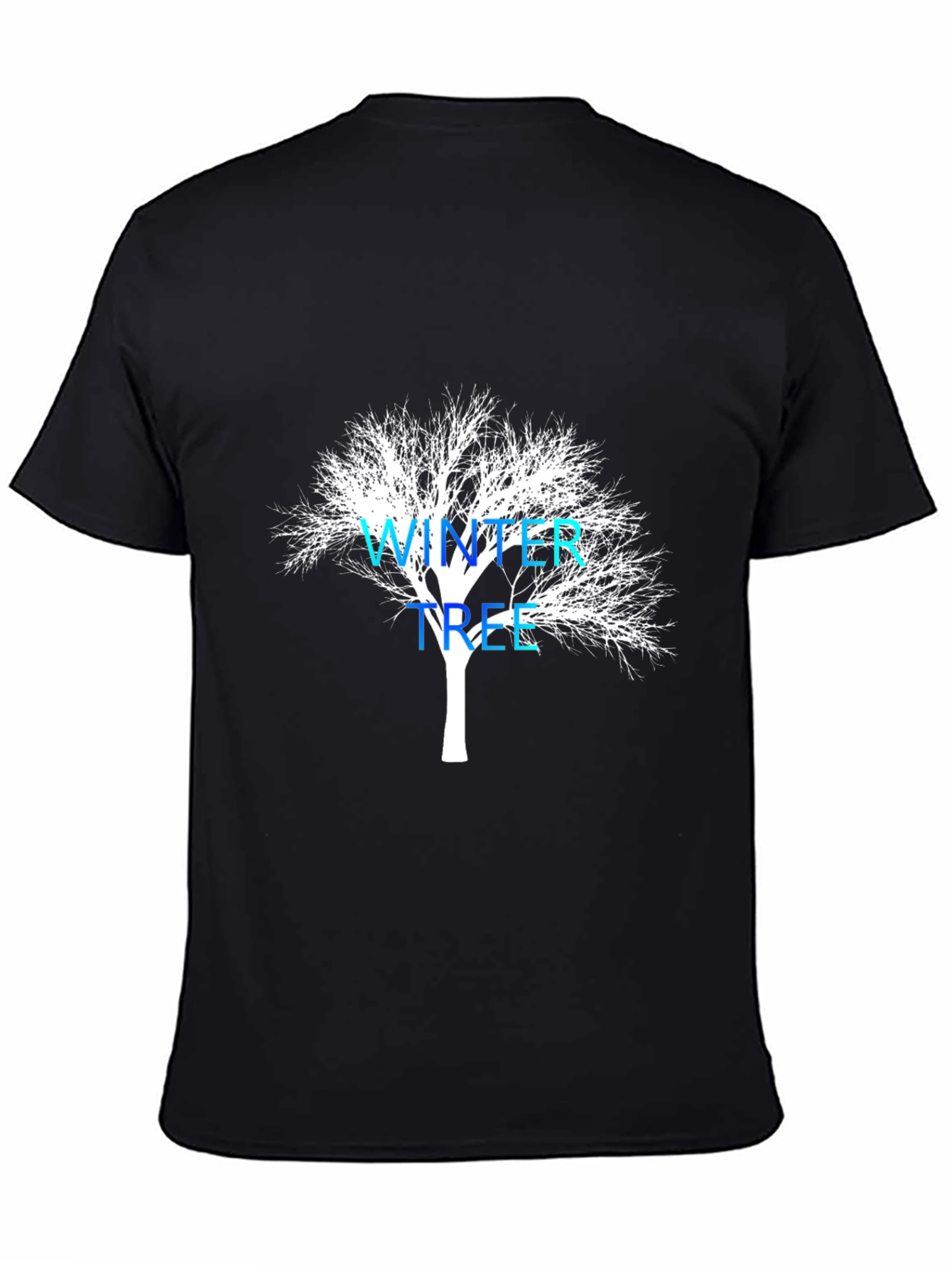 Winter Tree Graphic Tee - Black Cotton Casual Shirt