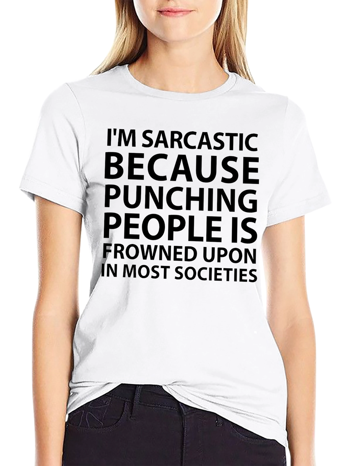 Sarcastic Punching People Tee - Funny Slogan T-Shirt