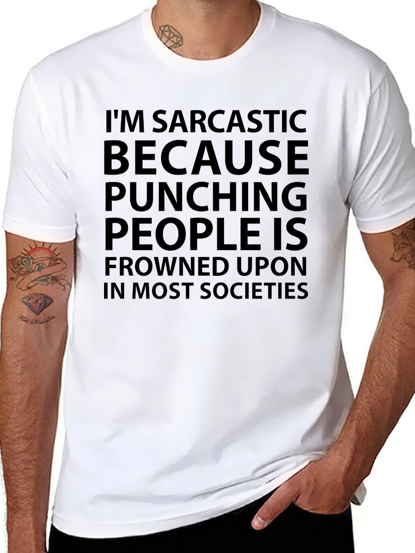Sarcastic Punching People Tee - Funny Slogan T-Shirt