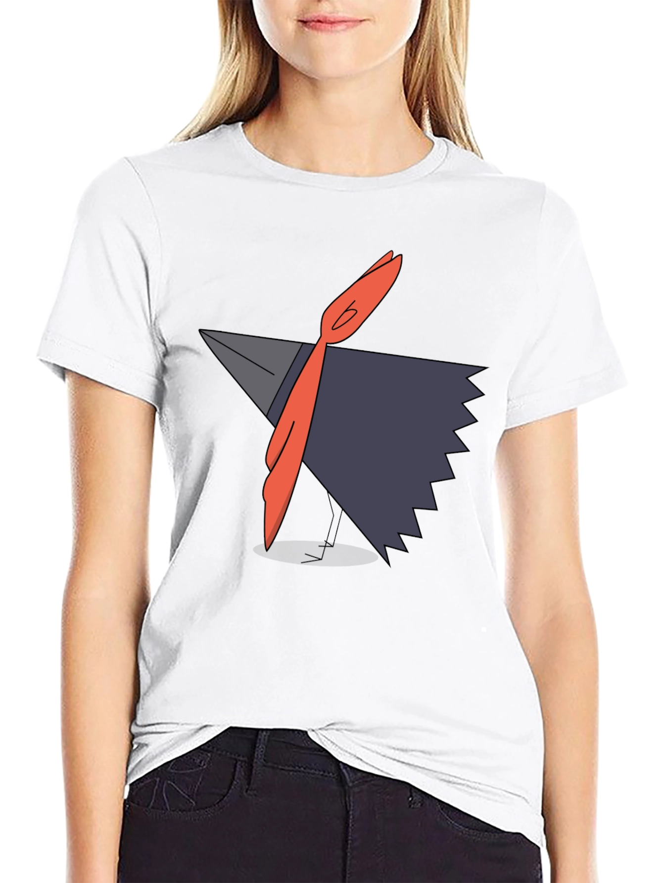 Modern Graphic Tee - Abstract Bird Design