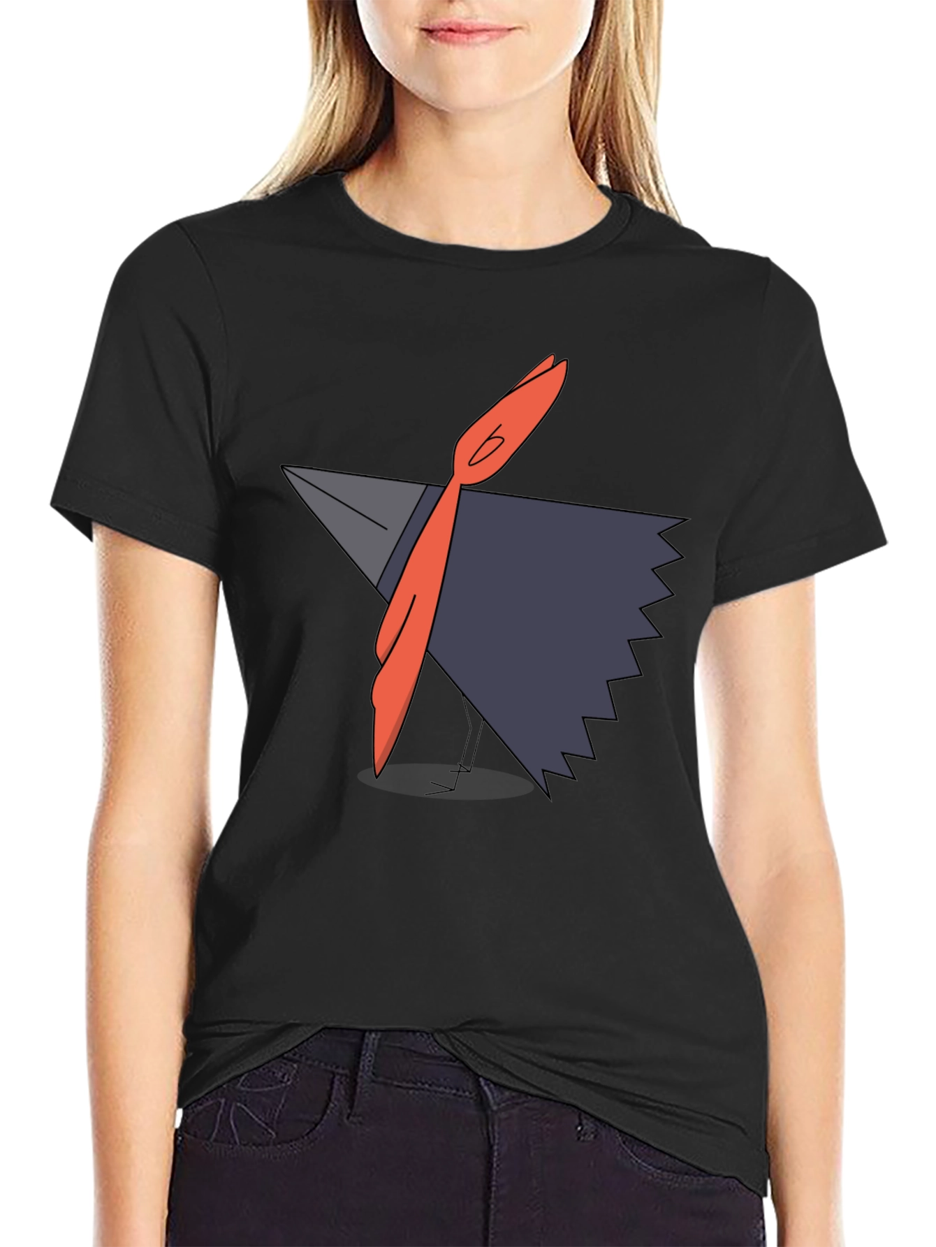 Modern Graphic Tee - Abstract Bird Design