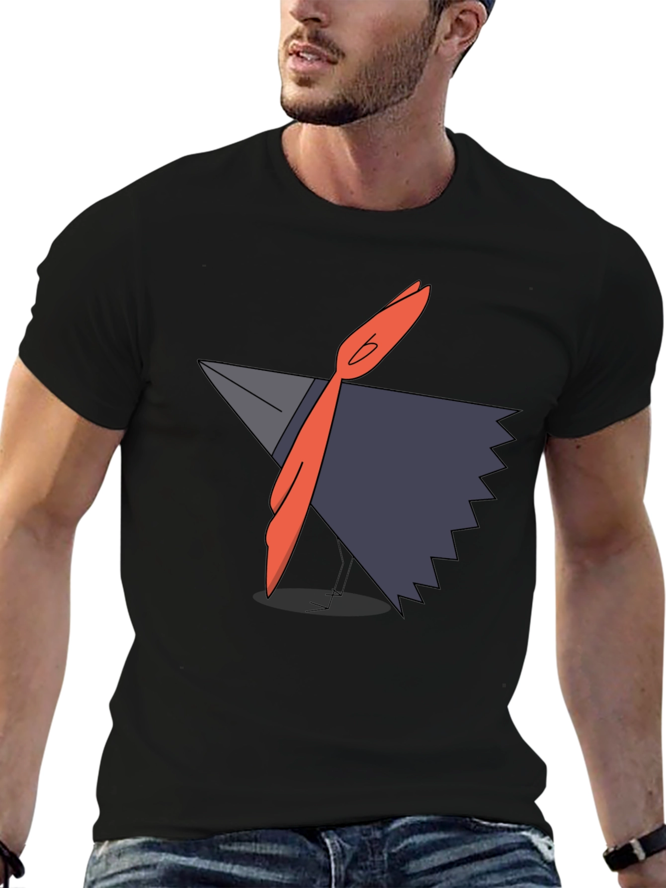 Modern Graphic Tee - Abstract Bird Design