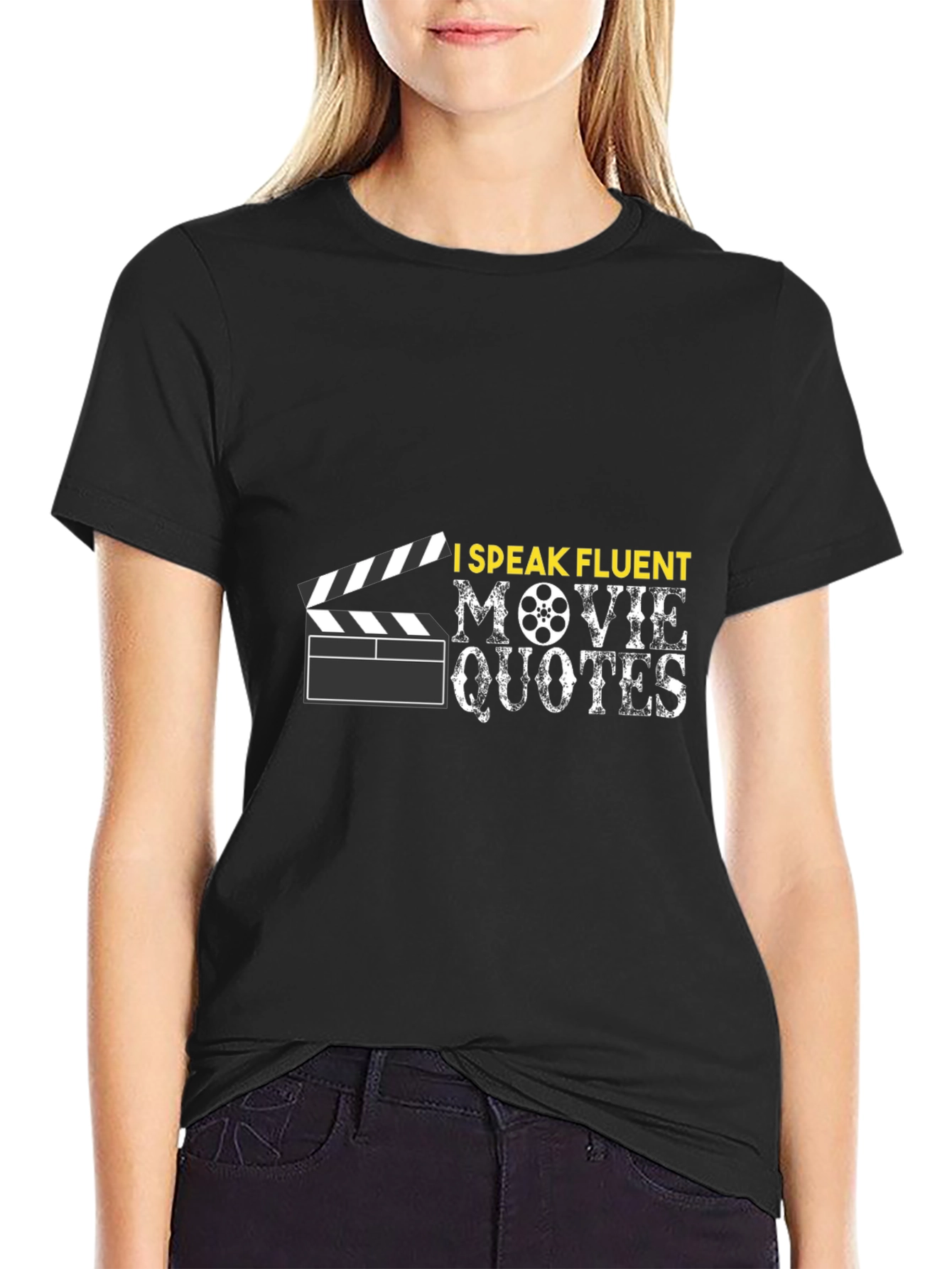 I Speak Fluent Movie Quotes Black T-Shirt