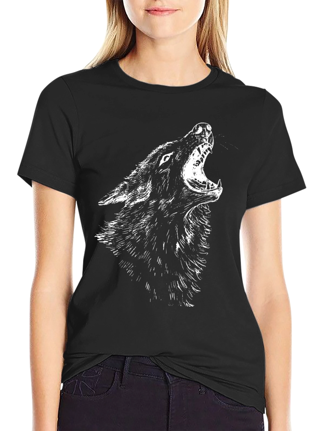 Wolf Howl Graphic Tee - Black T-Shirt