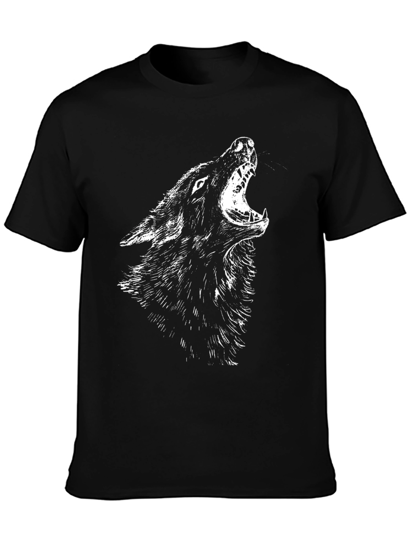 Wolf Howl Graphic Tee - Black T-Shirt