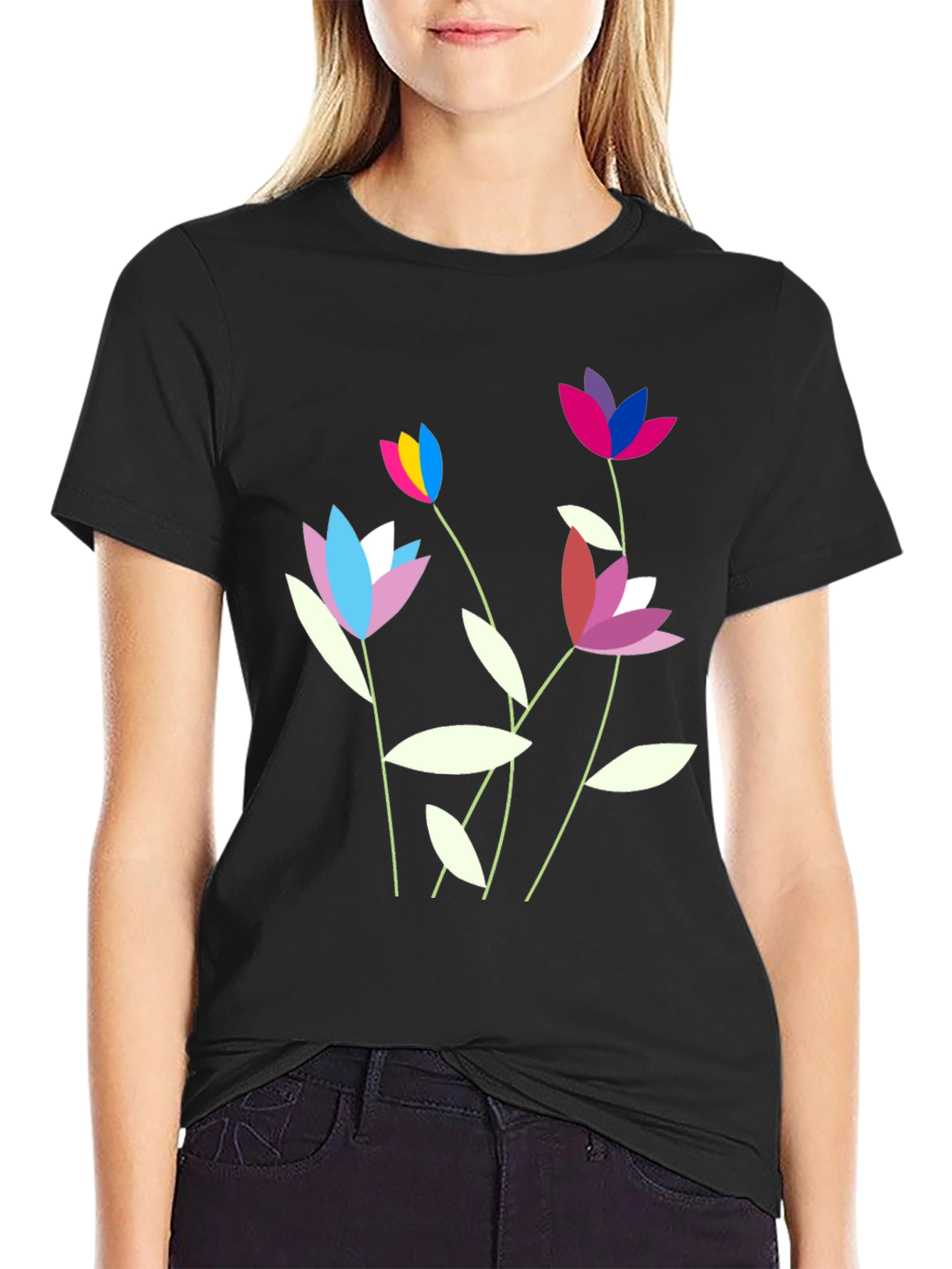 Floral Pride Graphic Tee - Unisex Black T-Shirt