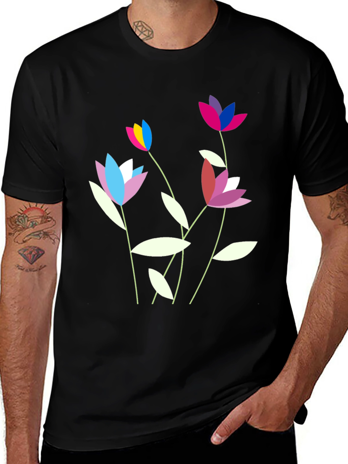 Floral Pride Graphic Tee - Unisex Black T-Shirt