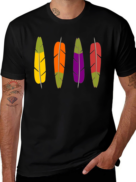 Feather Graphic Black T-Shirt