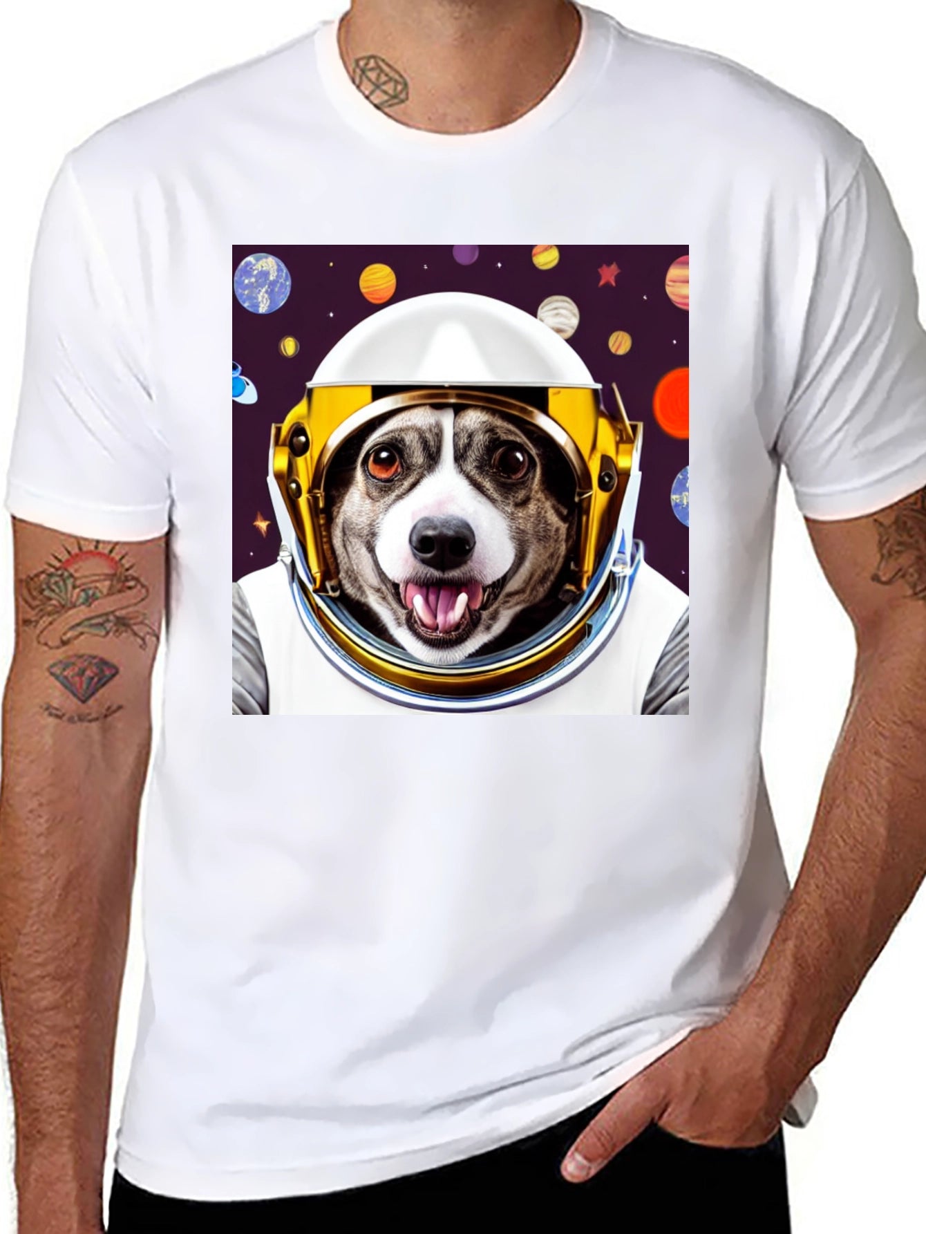 Dog Astronaut Graphic Tee - Space Pup T-Shirt