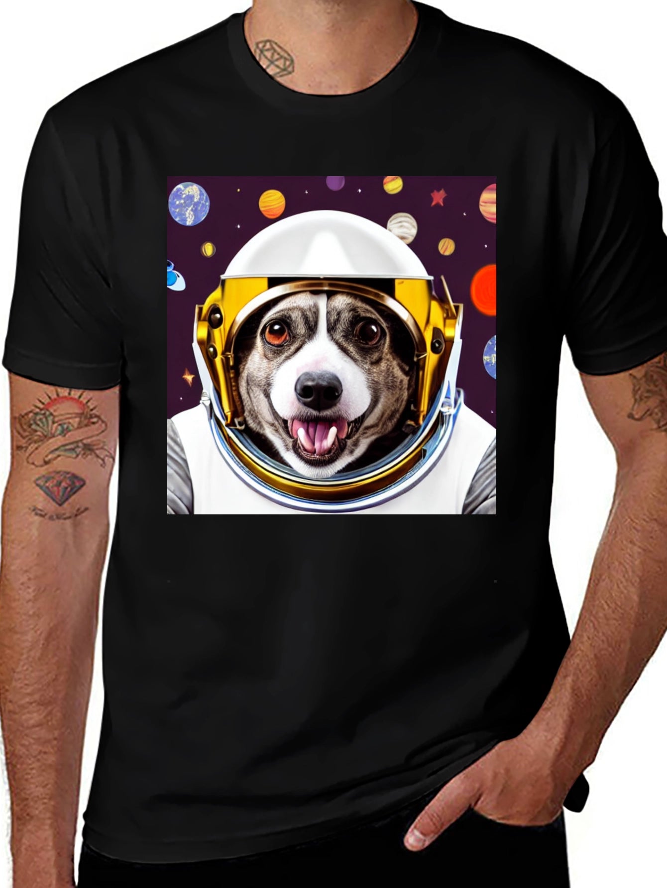 Dog Astronaut Graphic Tee - Space Pup T-Shirt