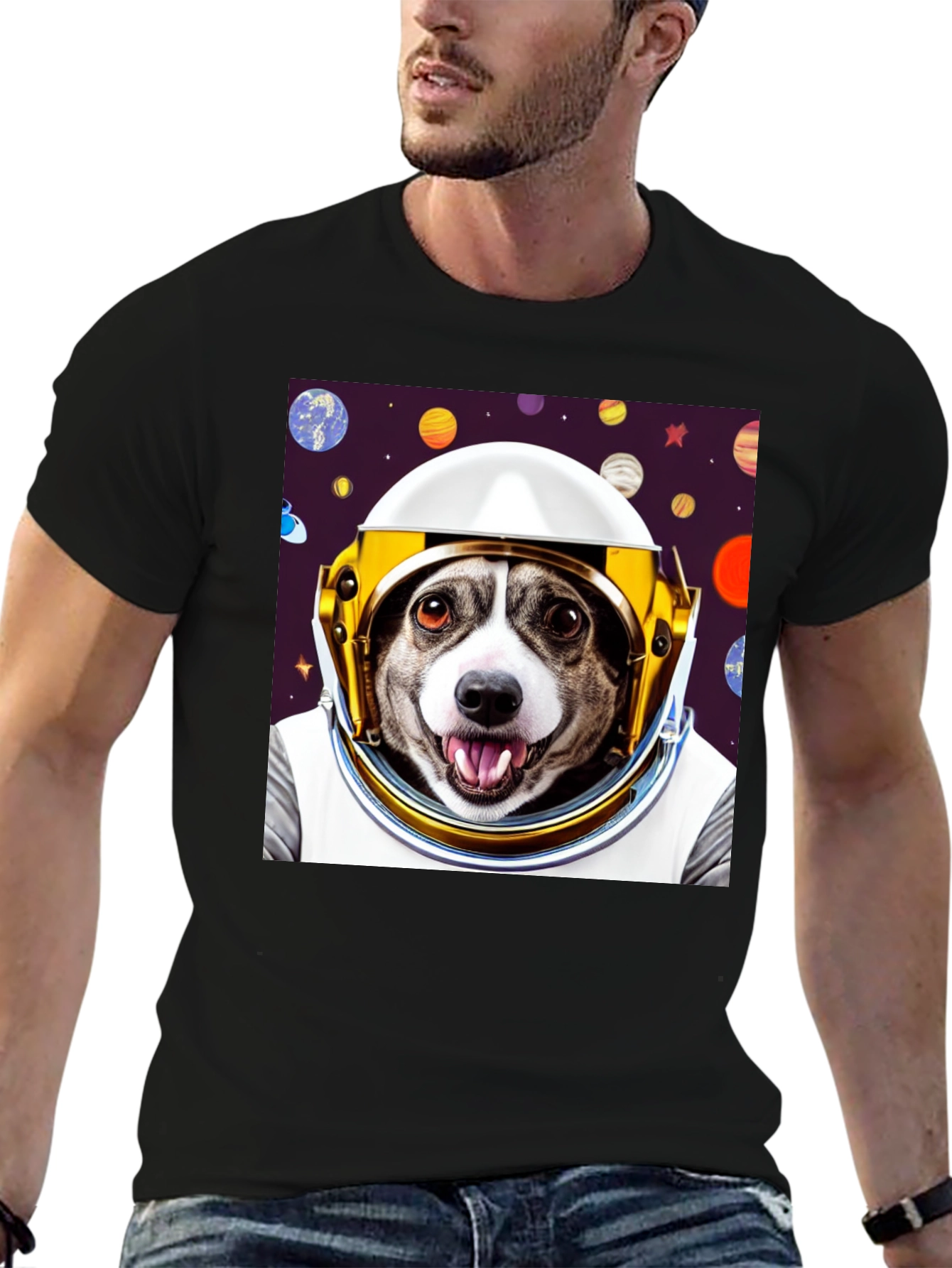 Dog Astronaut Graphic Tee - Space Pup T-Shirt