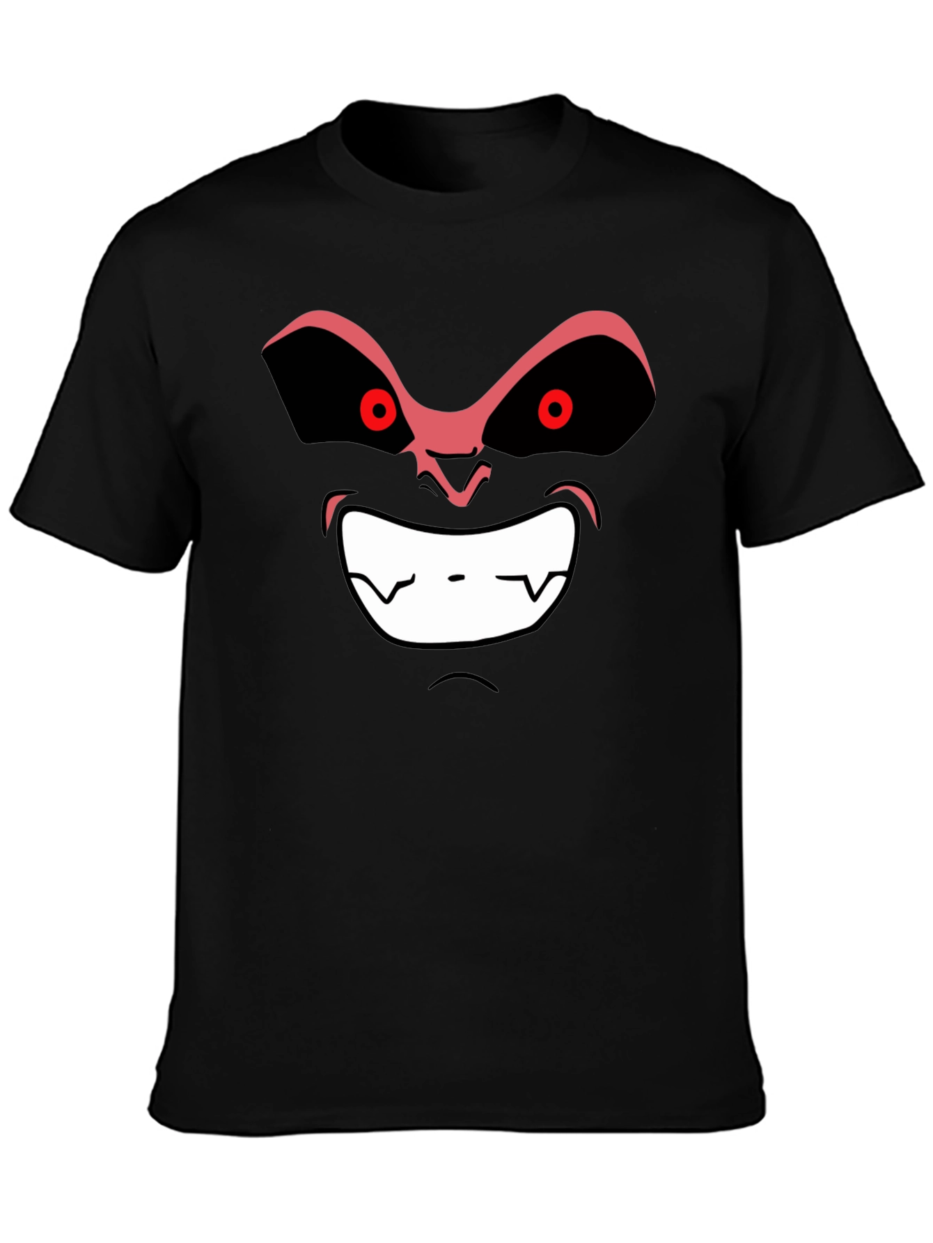Angry Cartoon Face Black T-Shirt