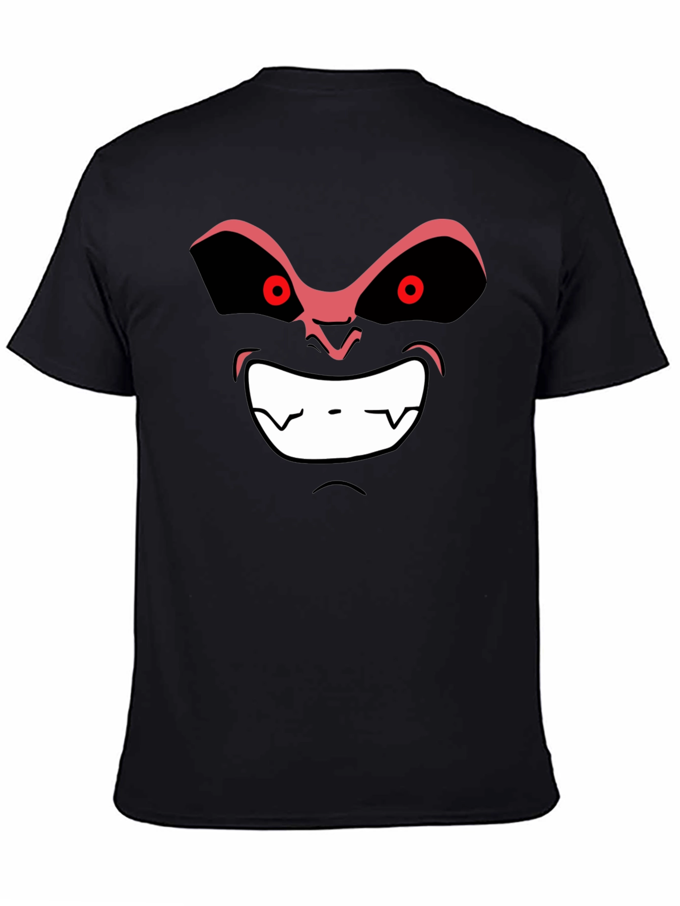 Angry Cartoon Face Black T-Shirt