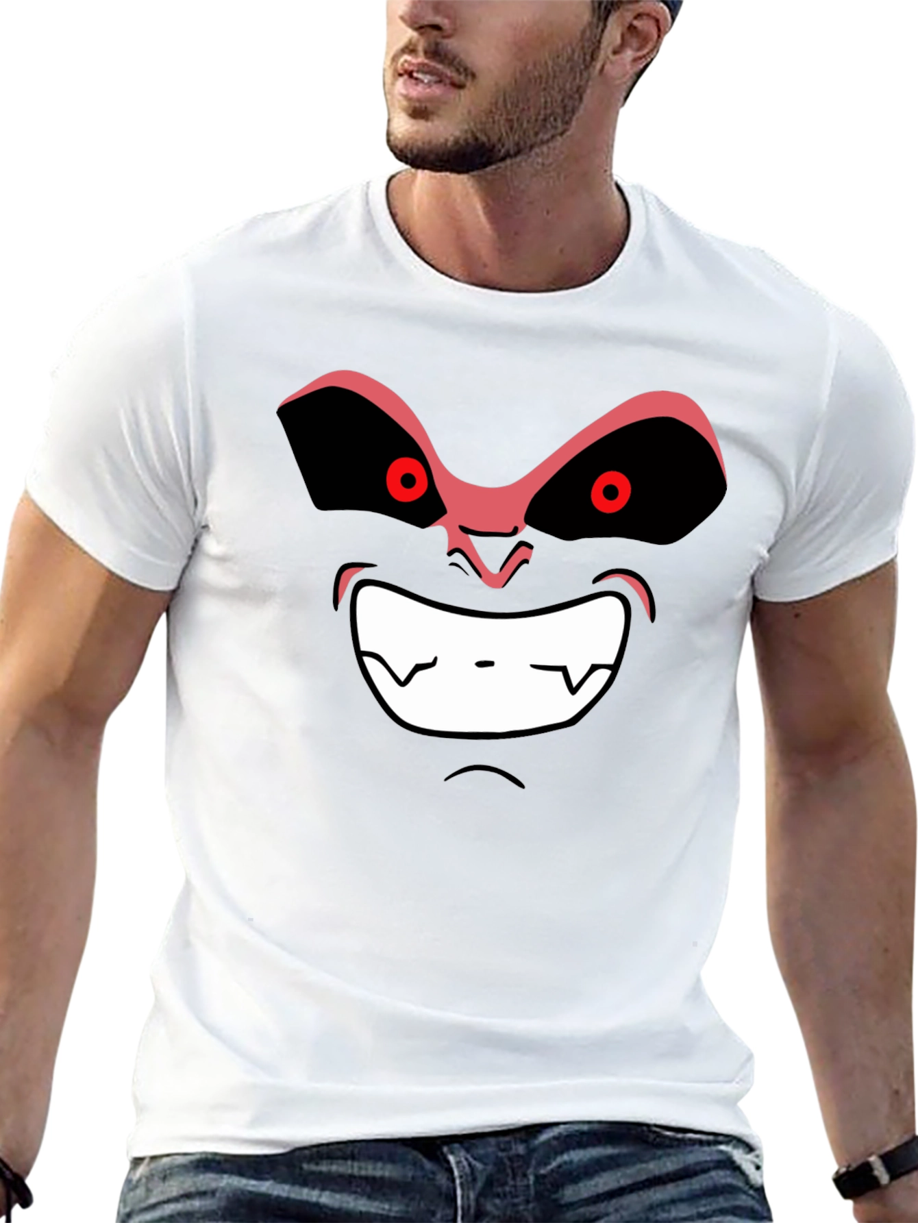 Angry Cartoon Face Black T-Shirt