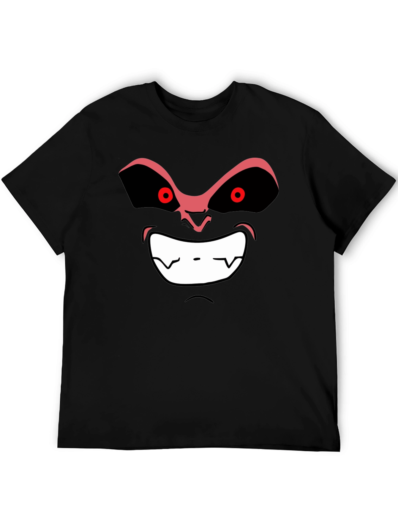Angry Cartoon Face Black T-Shirt