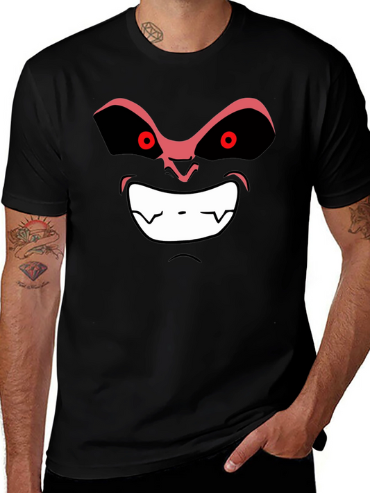 Angry Cartoon Face Black T-Shirt