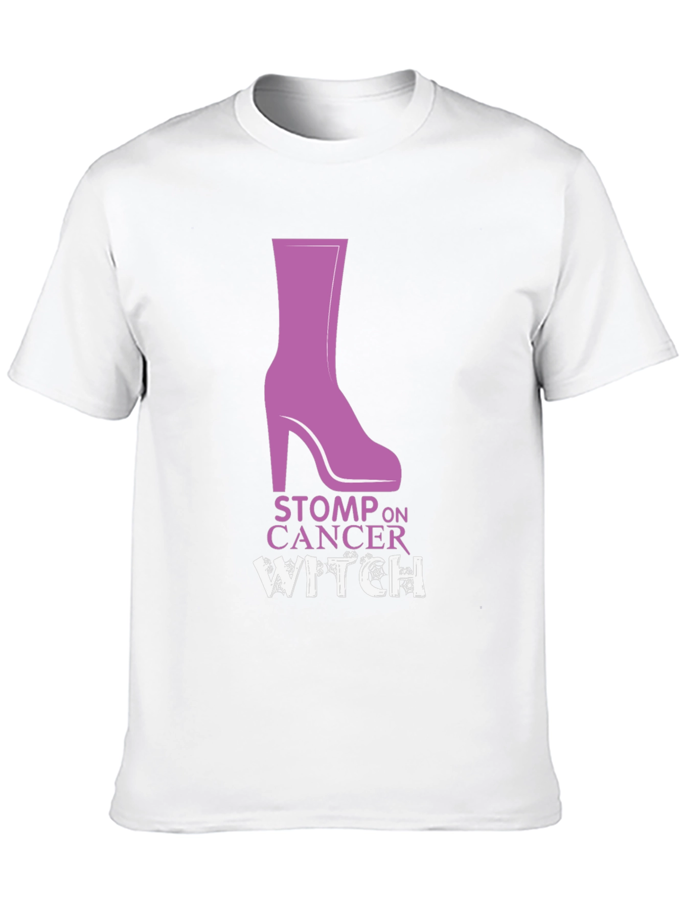 Stomp On Cancer Witch Graphic T-Shirt