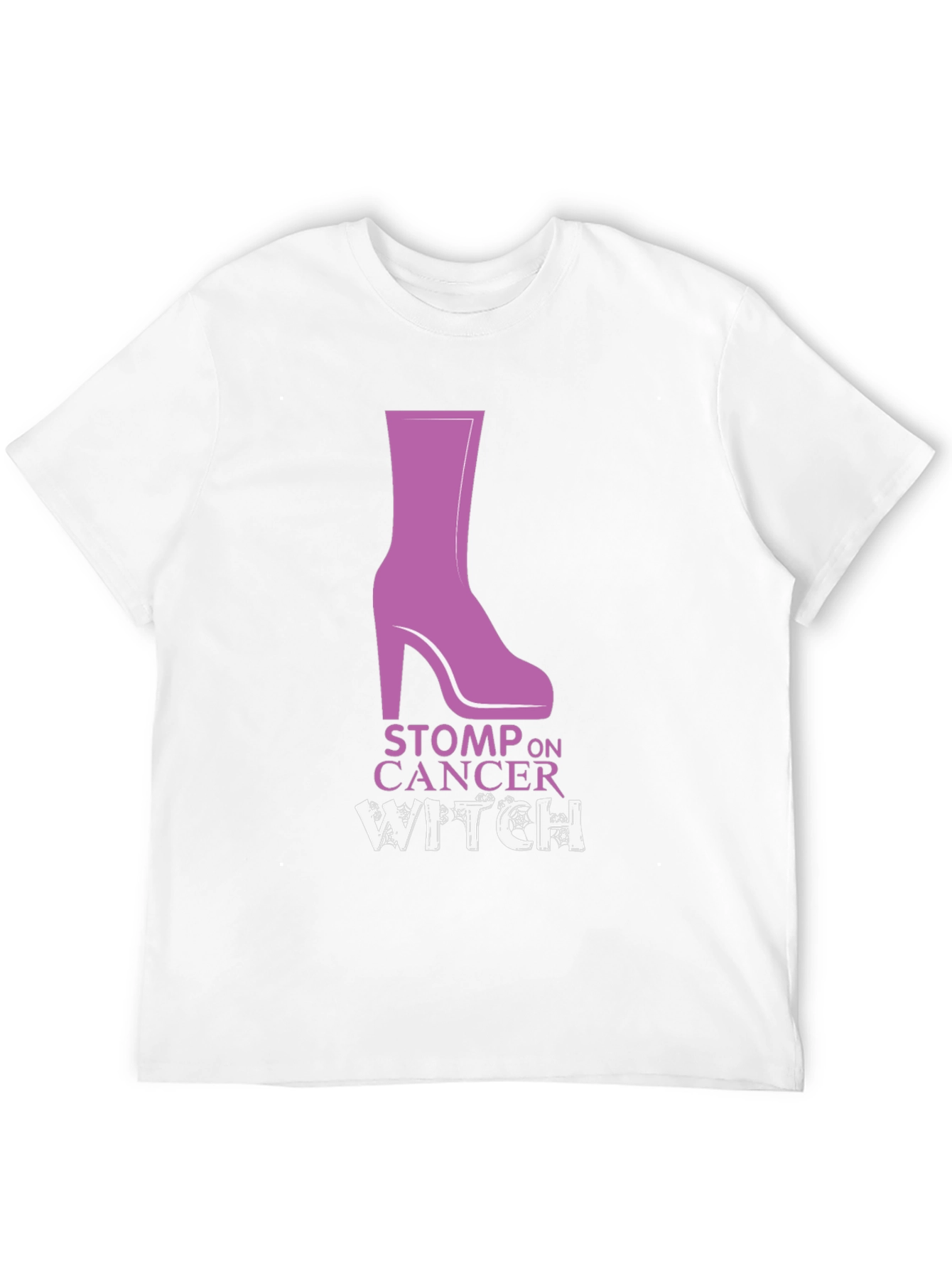 Stomp On Cancer Witch Graphic T-Shirt