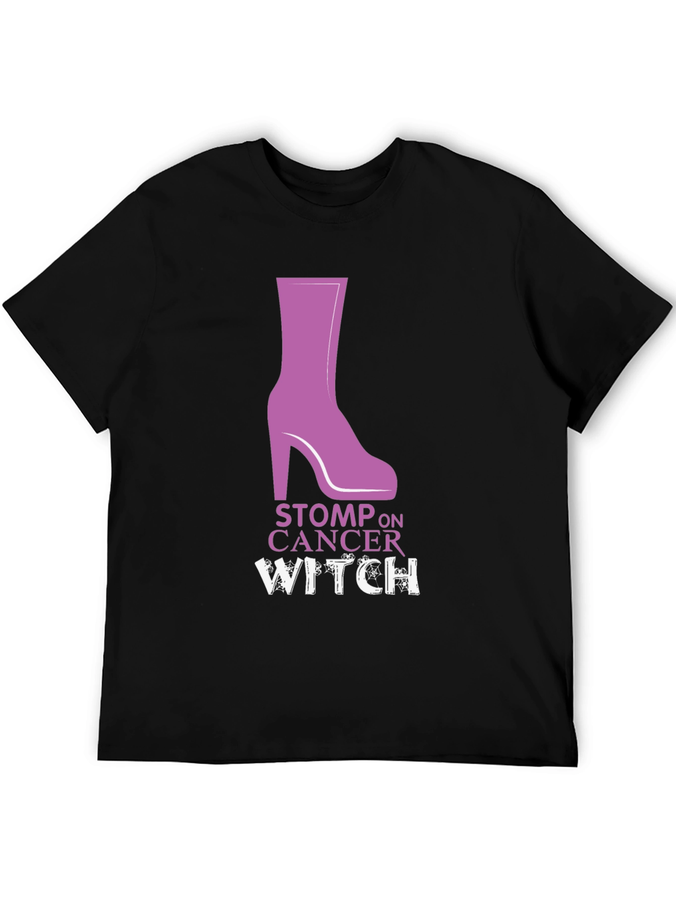 Stomp On Cancer Witch Graphic T-Shirt