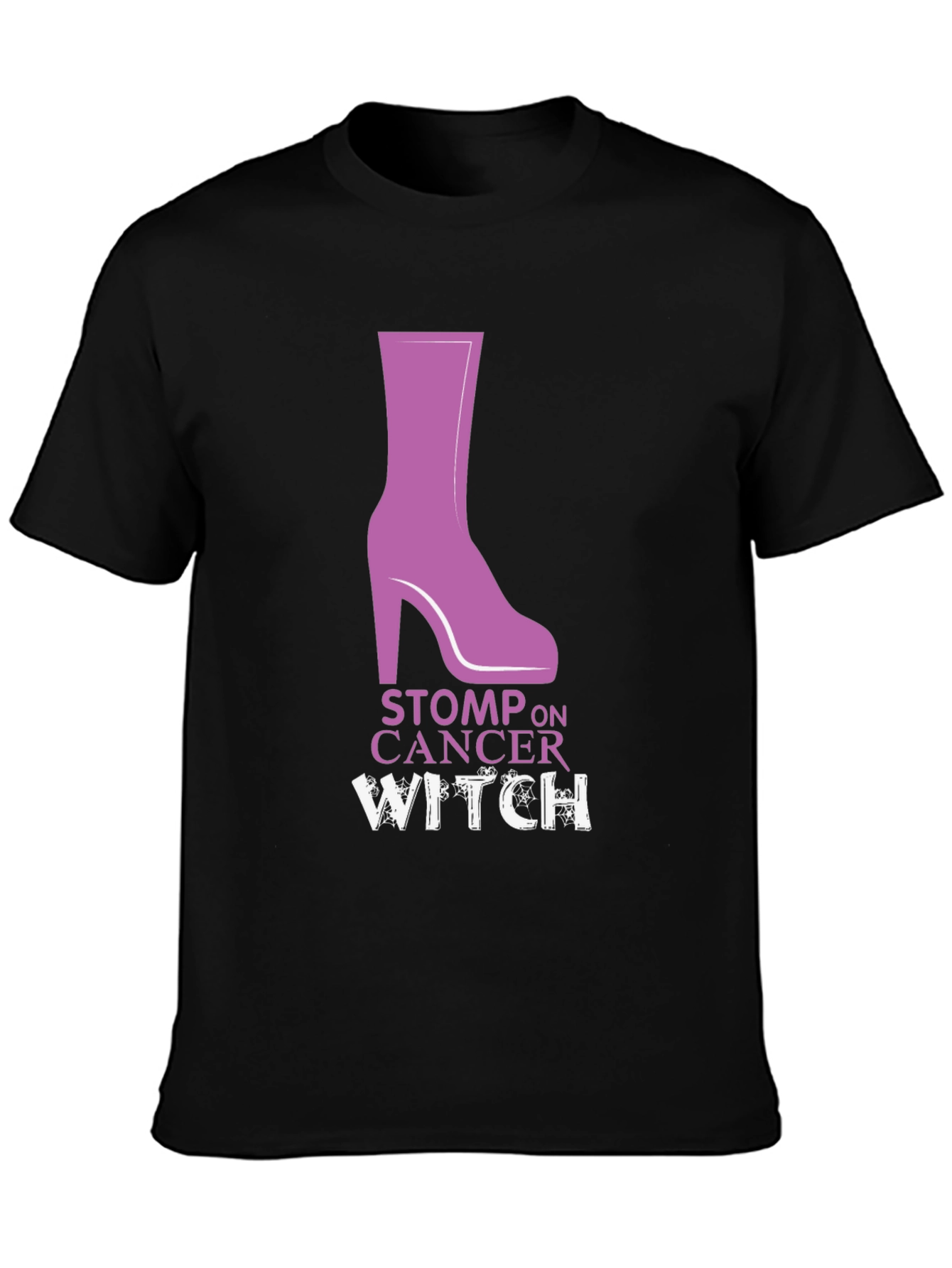 Stomp On Cancer Witch Graphic T-Shirt