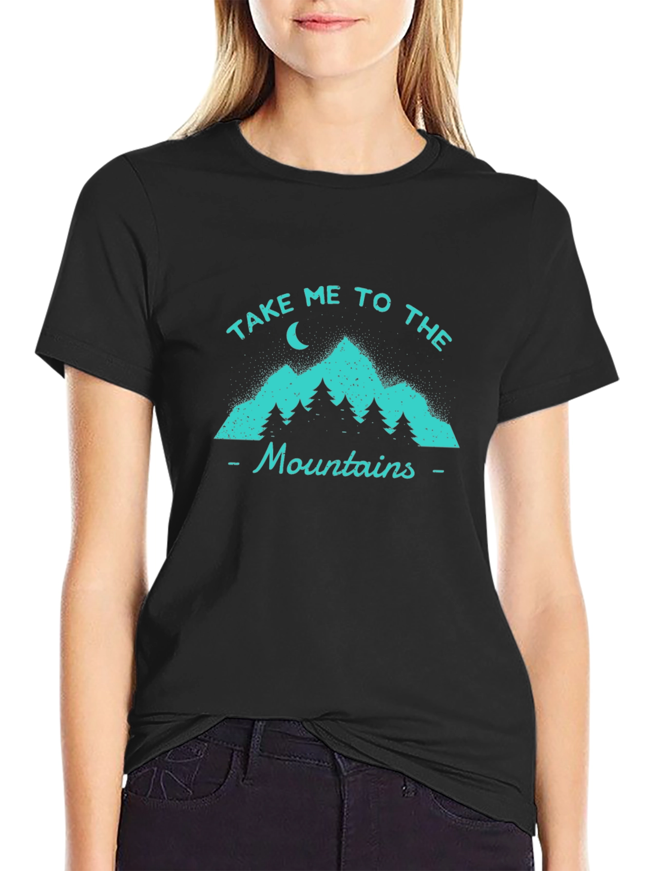 Take Me To The Mountains Graphic Tee - Black