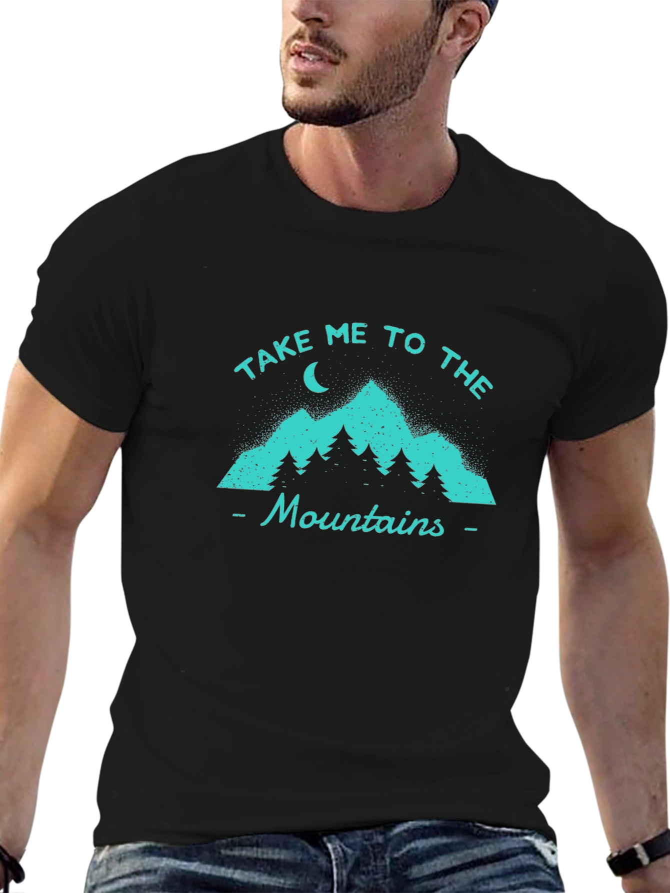 Take Me To The Mountains Graphic Tee - Black