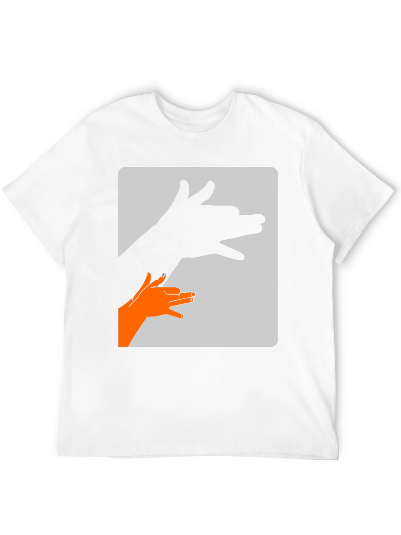 Hand Shadow Dog Graphic Tee - Black Cotton