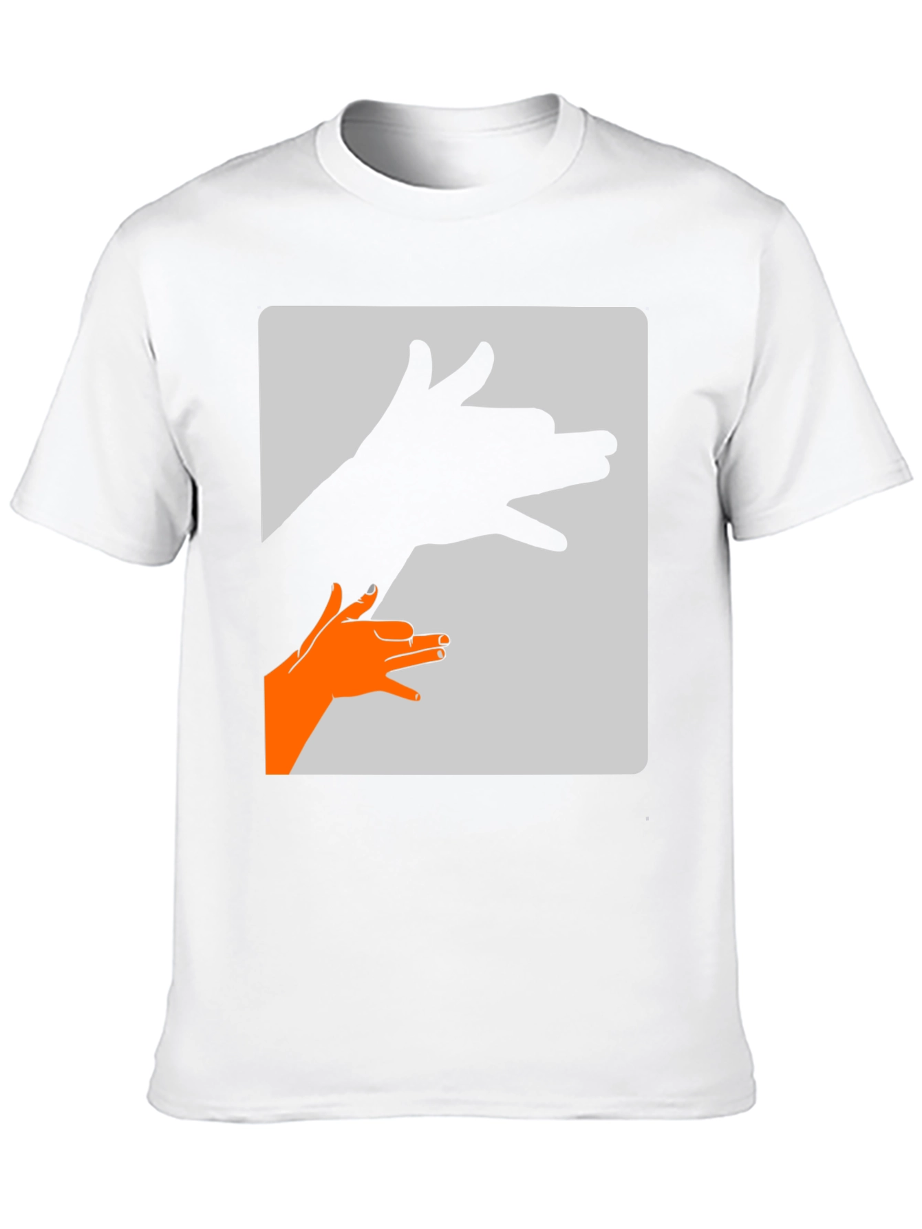 Hand Shadow Dog Graphic Tee - Black Cotton