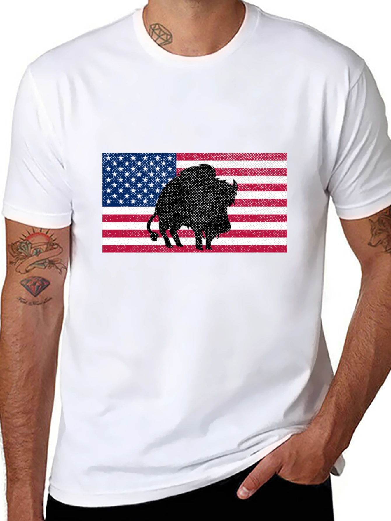 American Bison Flag Graphic Tee