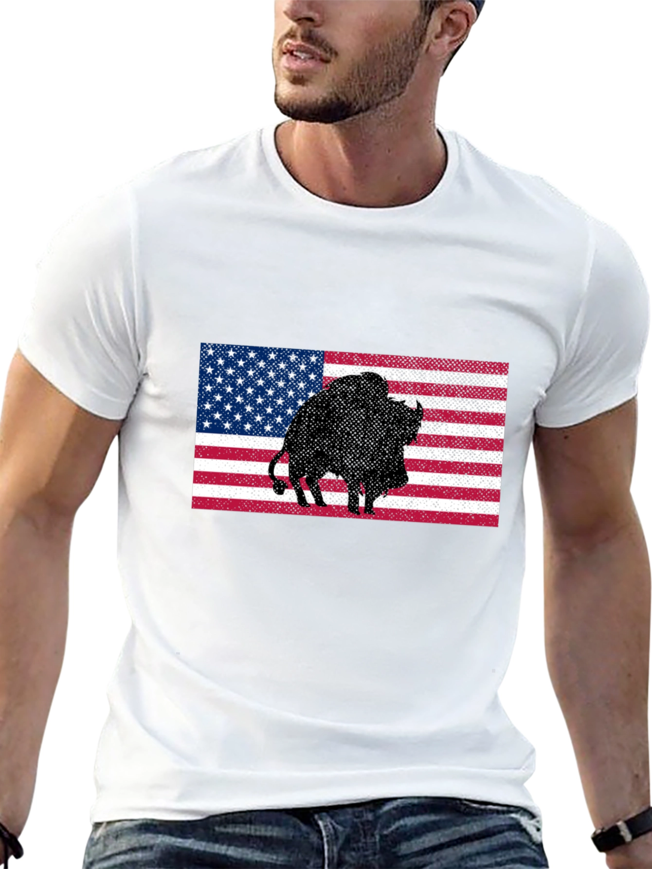 American Bison Flag Graphic Tee