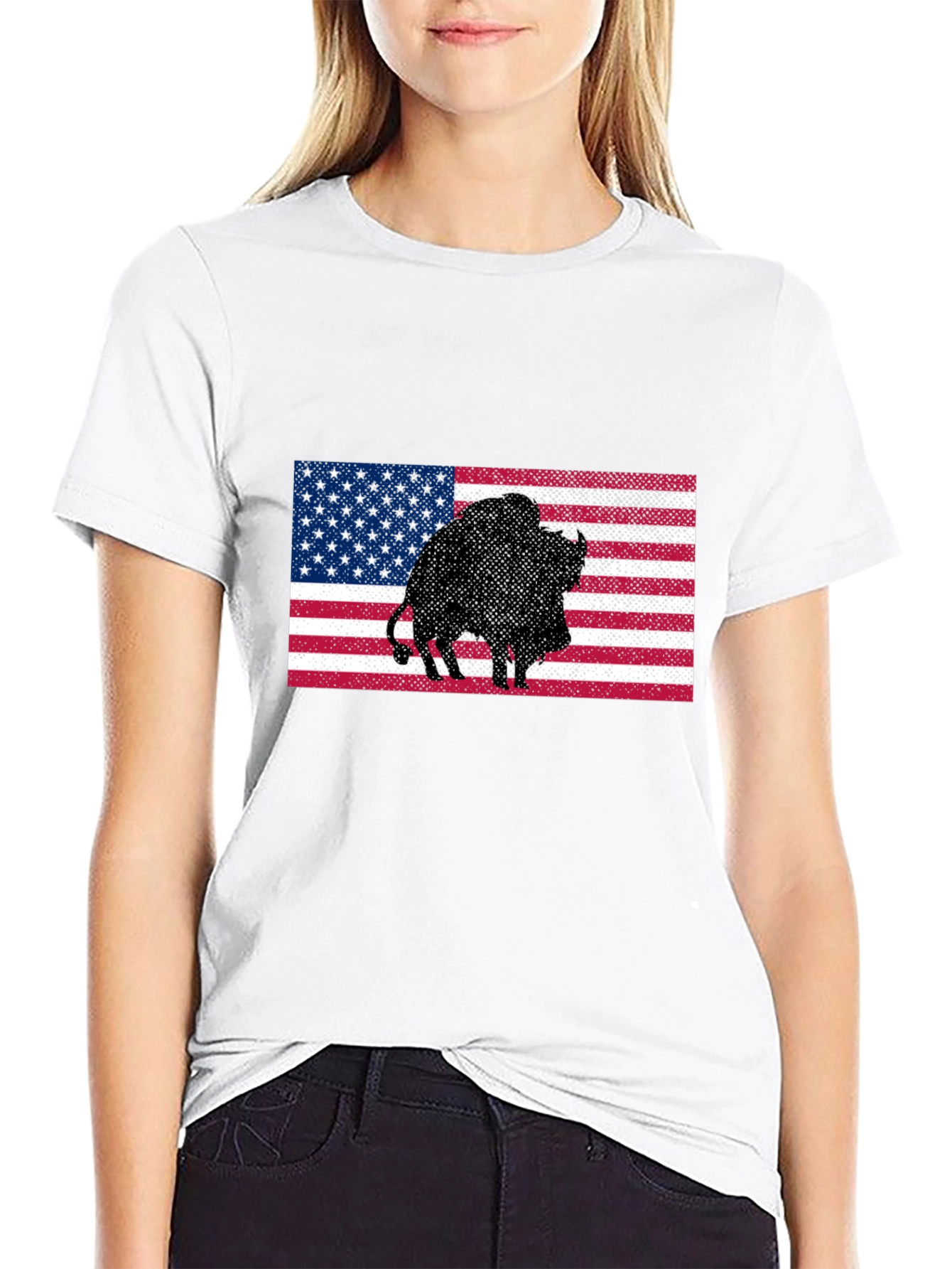 American Bison Flag Graphic Tee