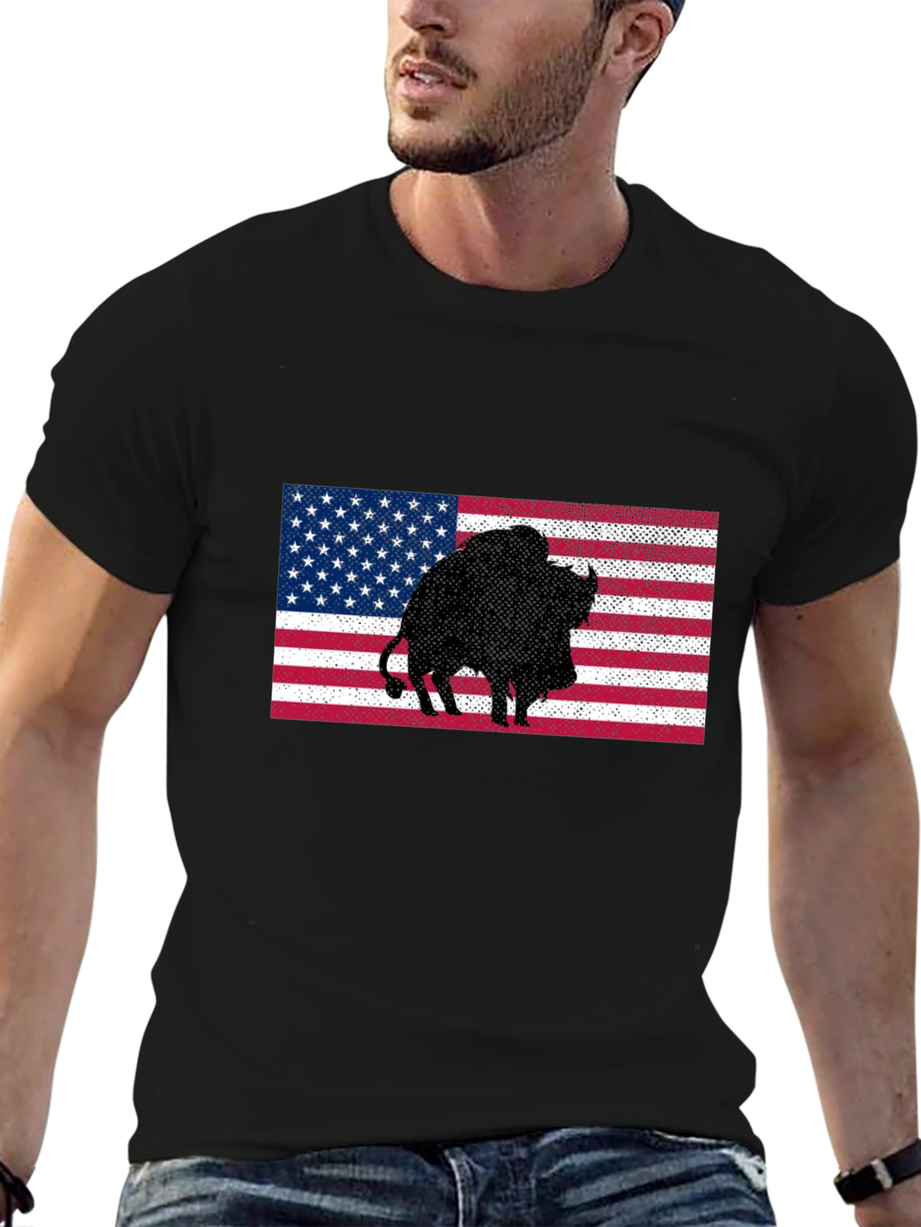 American Bison Flag Graphic Tee