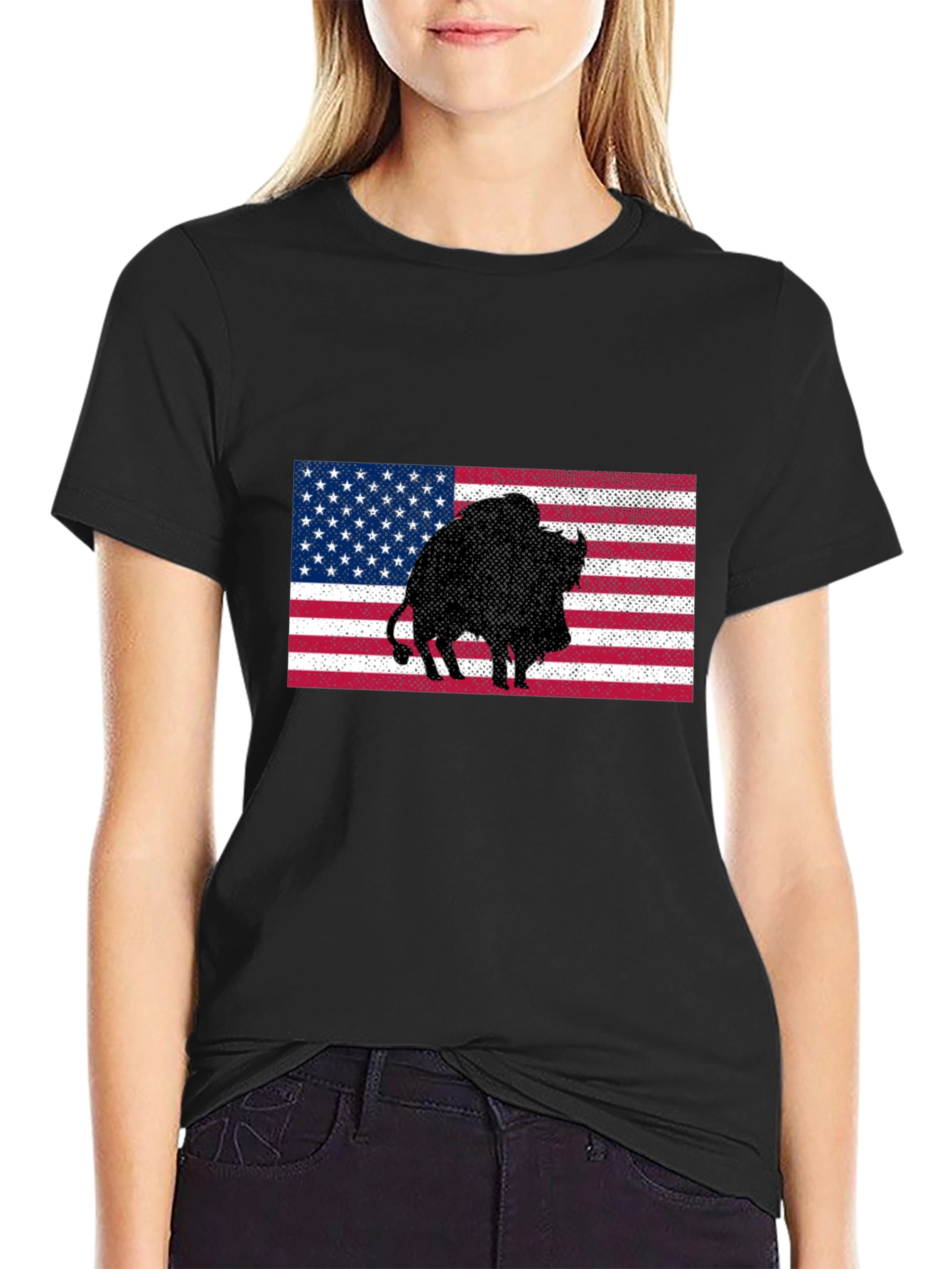 American Bison Flag Graphic Tee