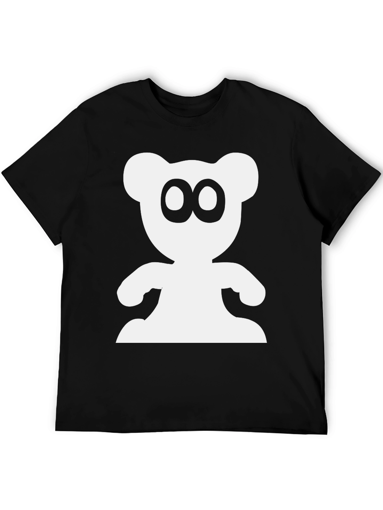 Cute Bear Graphic Black T-Shirt